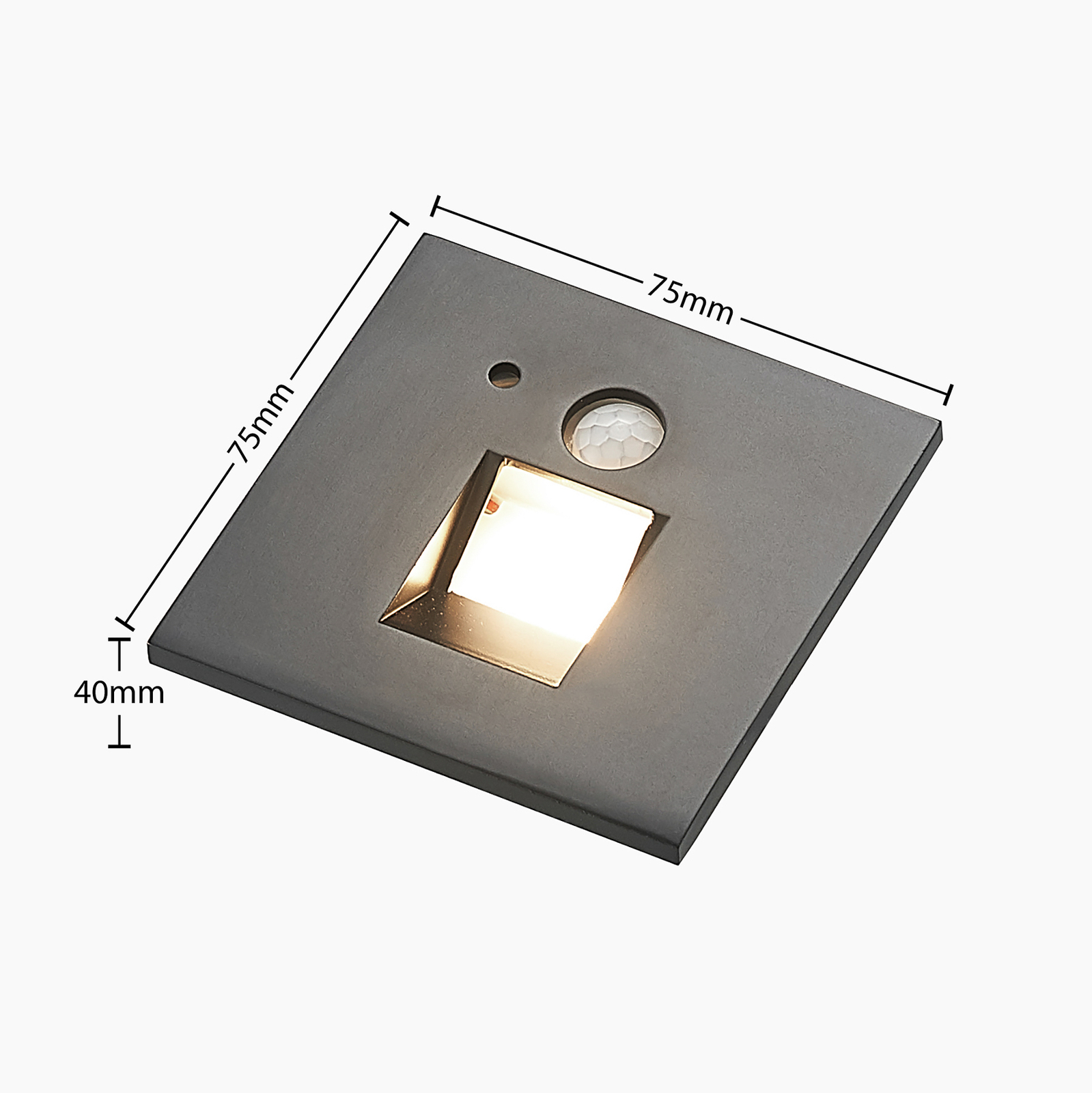 Arcchio Neru LED-Einbaulampe Sensor eckig, schwarz