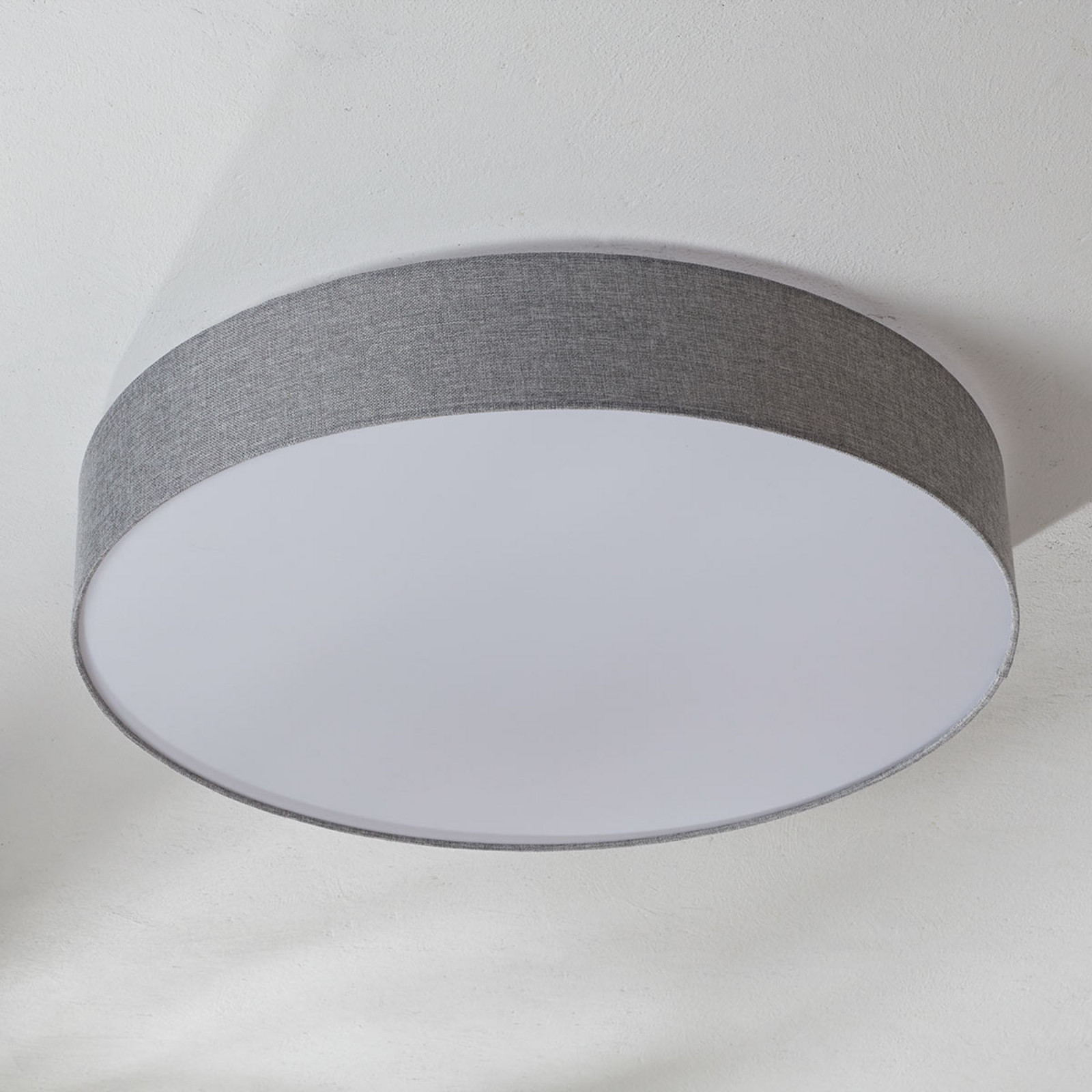 EGLO Plafonieră Pasteri gri cu abajur de in 76 cm - Camera de zi / sufragerie - modern - gri alb - Țesătură / Textil