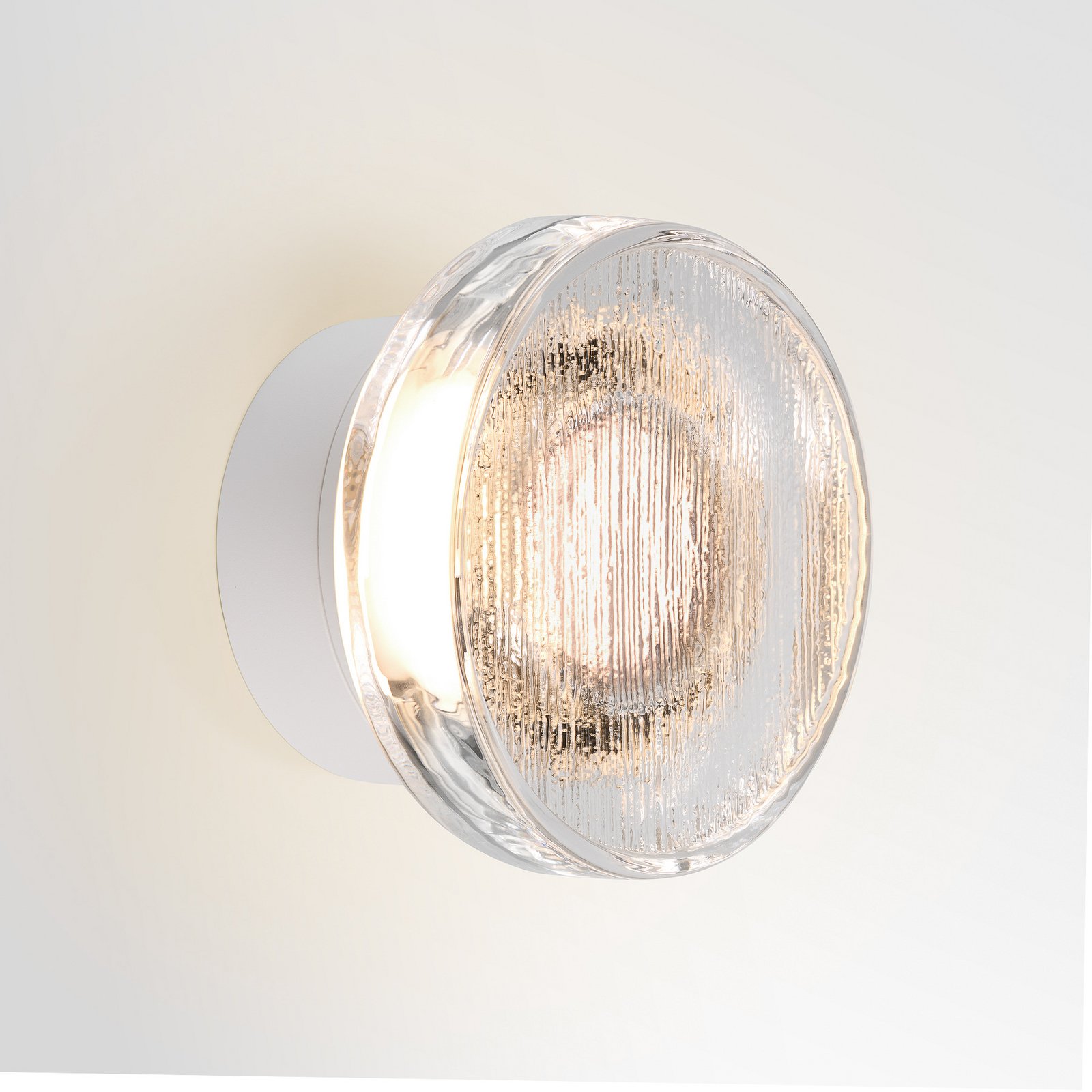 Applique murale d'extérieur LED MARSET Roc, Ø 17 cm, blanc/translucide