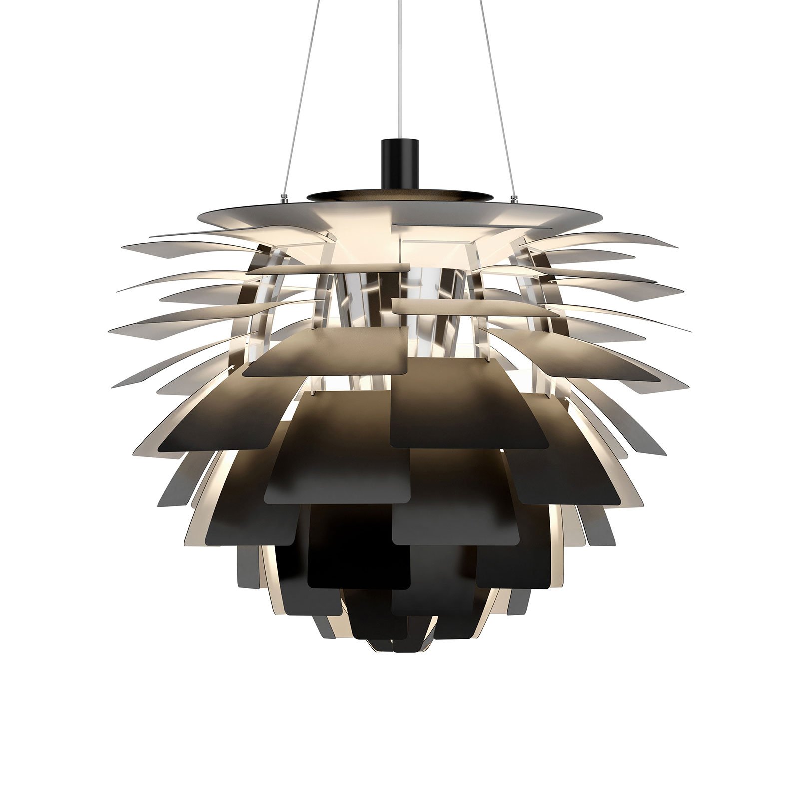 Viseća lampa PH Artichoke V4, crna, Ø 60 cm, Louis Poulsen