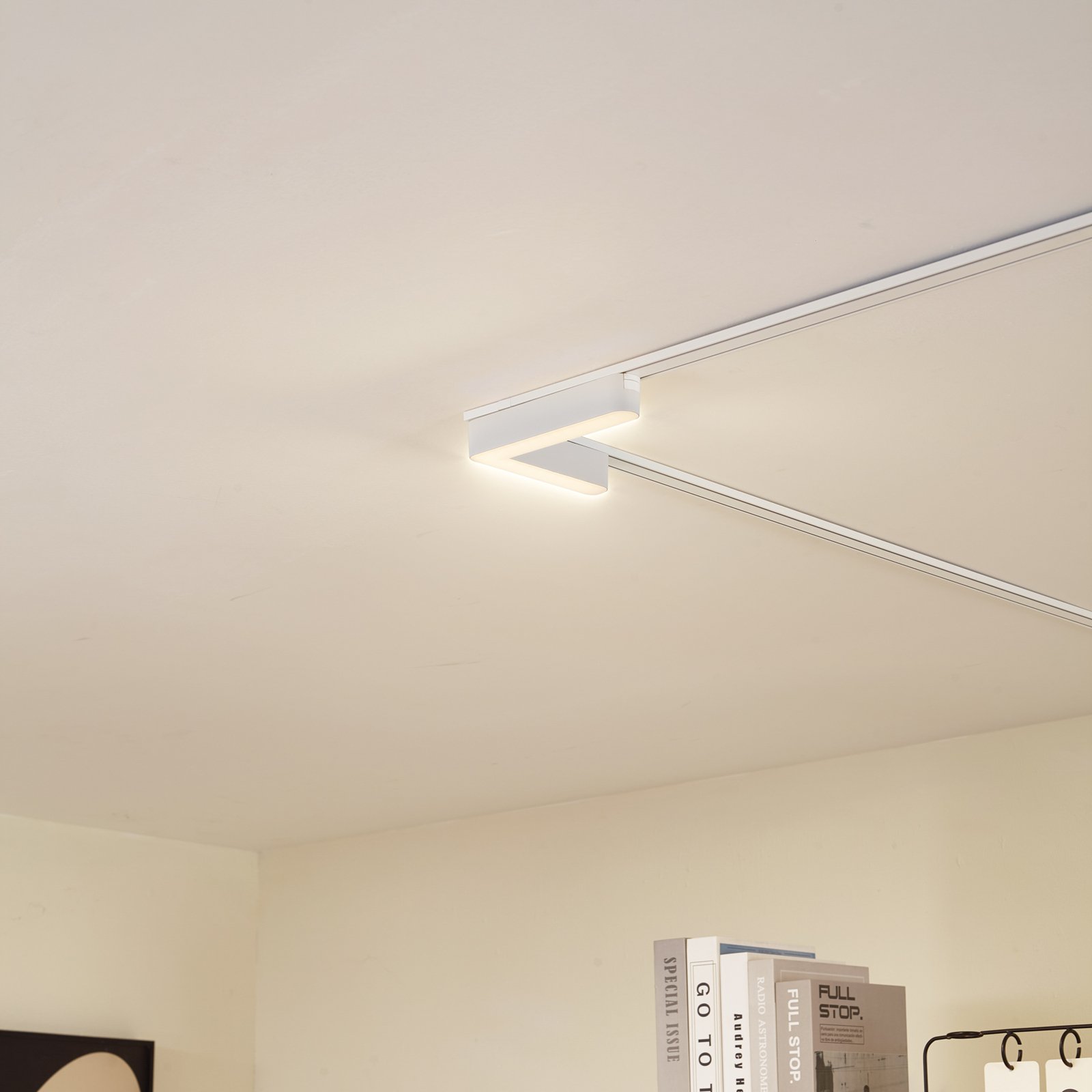 Bande LED Lindby 48 V Lumaro, blanche, en forme de L, plastique