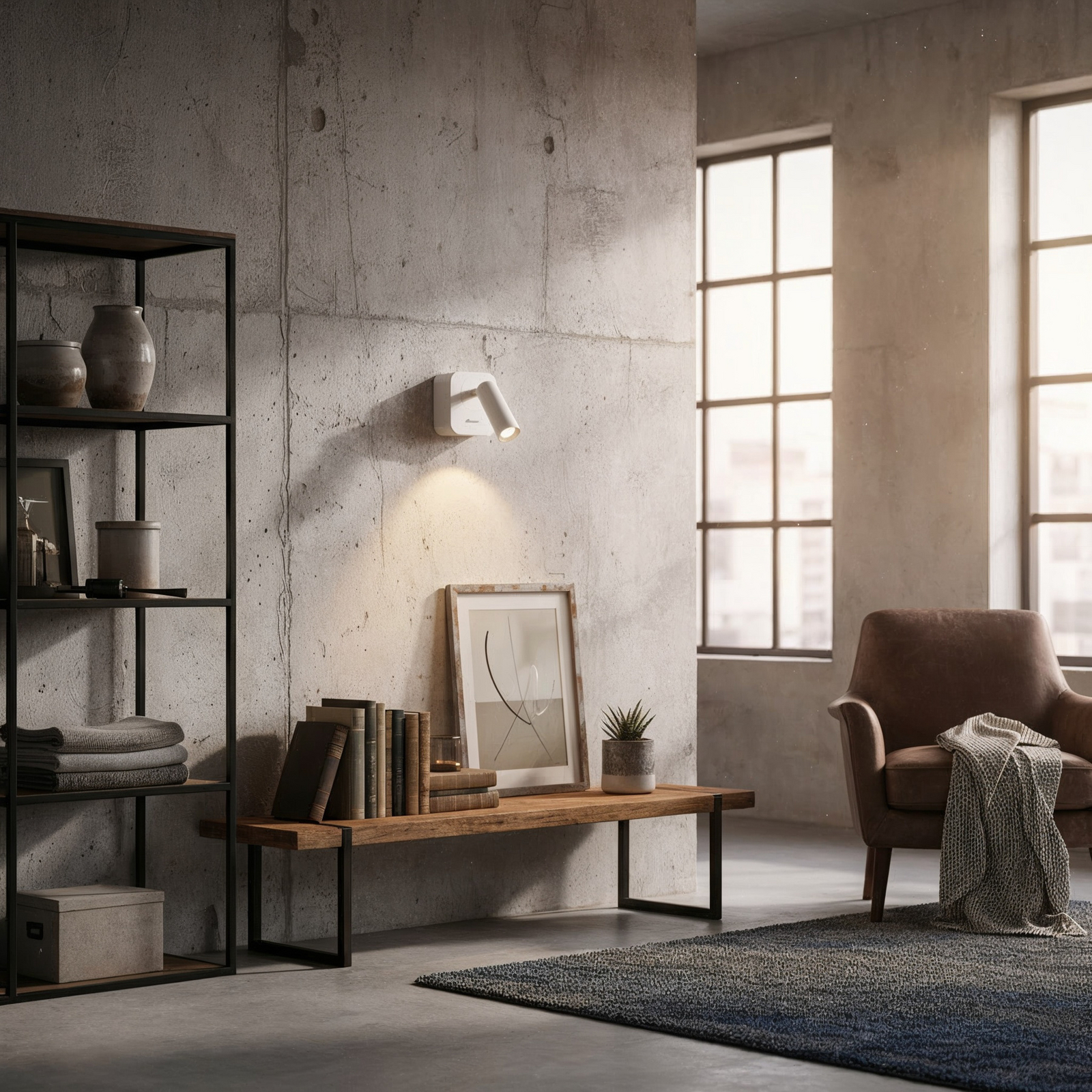 Ideal Lux LED προβολέας τοίχου Bean, λευκό, πλάτος 7 cm, μέταλλο