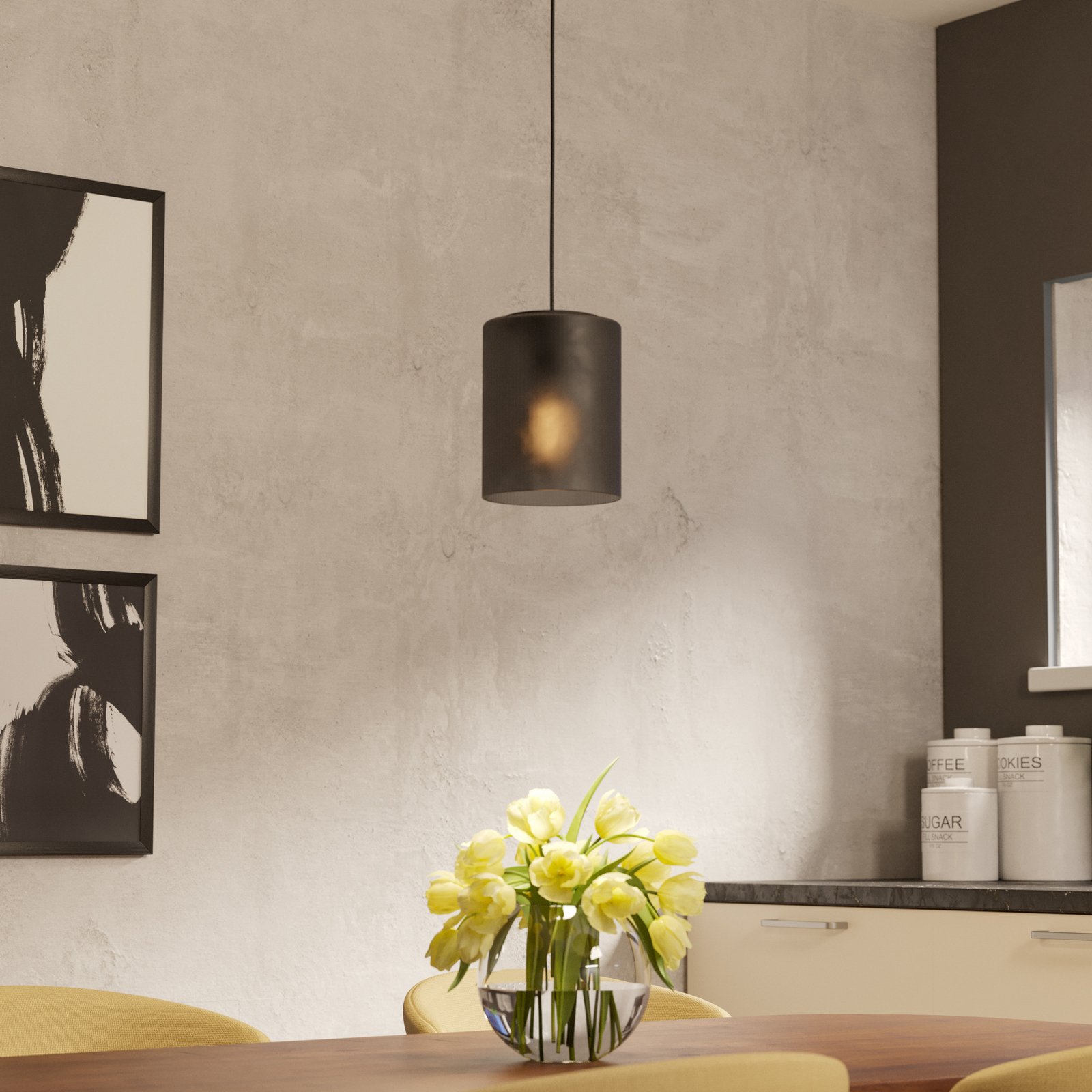 Colomera pendant light, black/grey