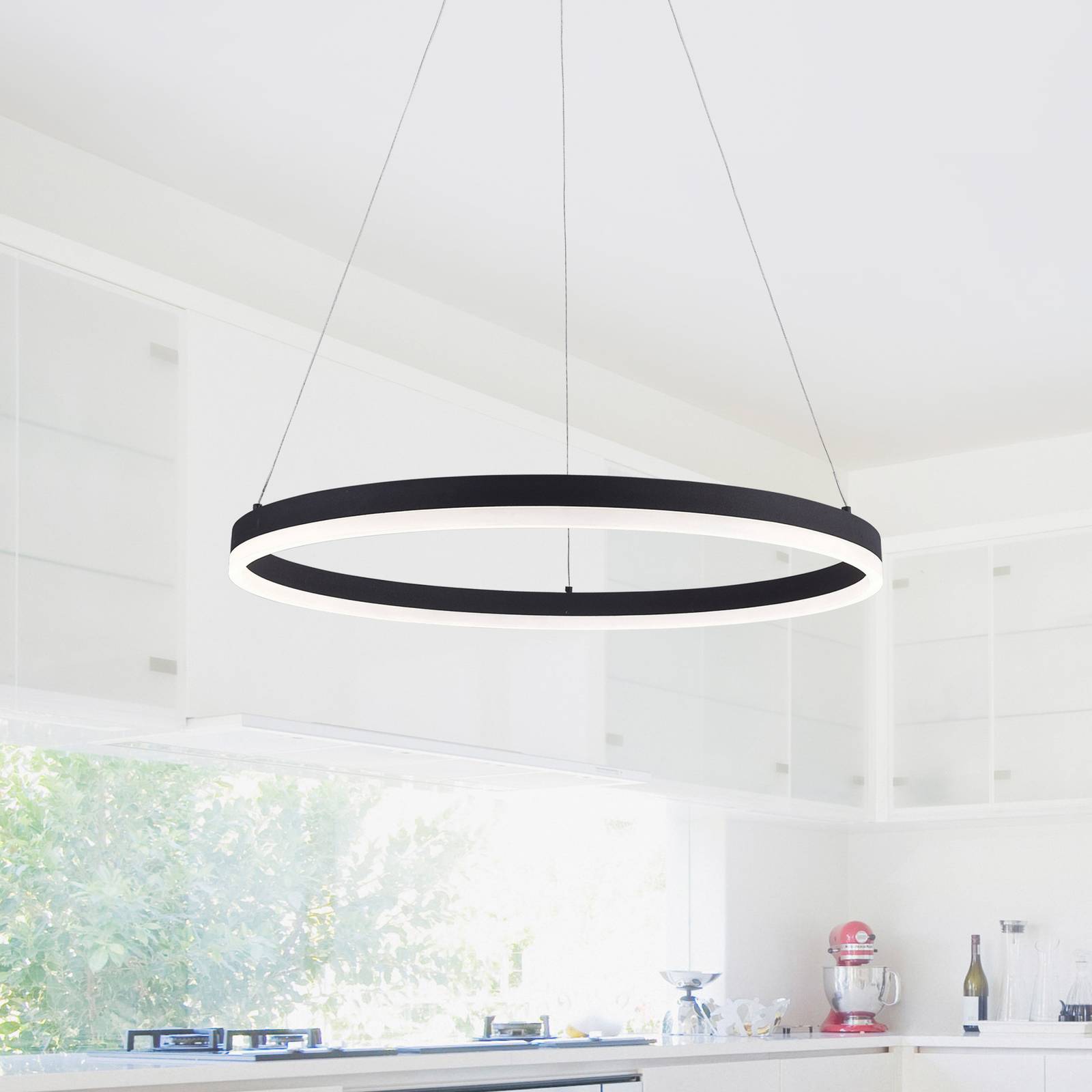 Paul Neuhaus Titus Led Pendant Light, Anthracite, Ø 60 Cm, Metal, Switchdim