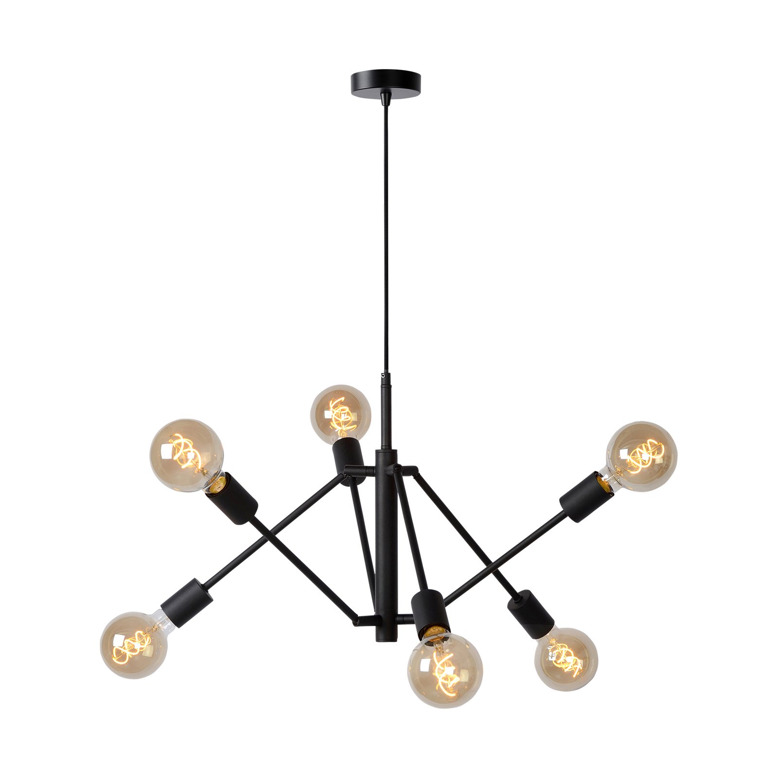 Lester hanging light, six-bulb, adjustable