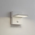 Lucande LED outdoor wall lamp Silvan, white, sensor, IP54, 16cm