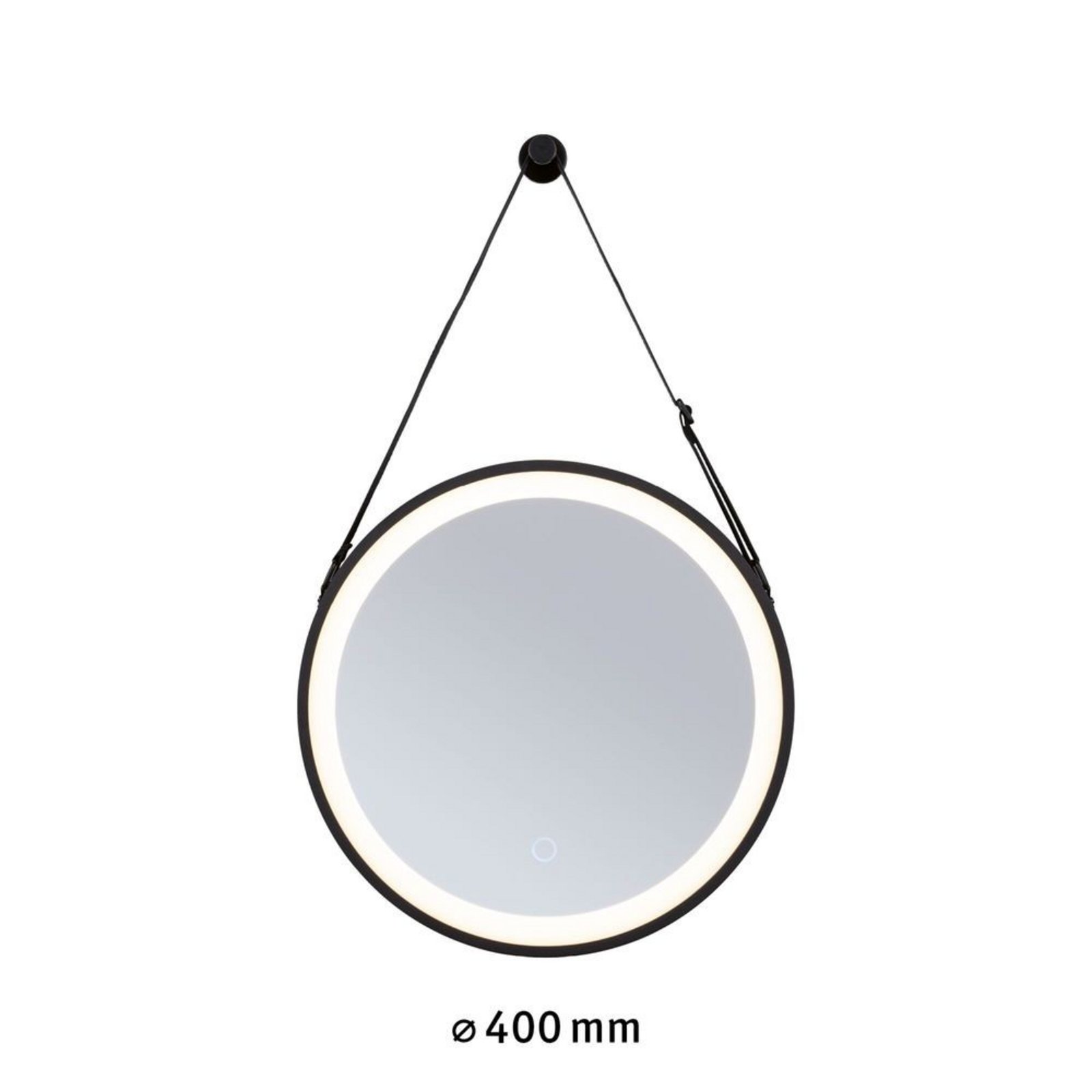 Miro LED Illuminated Mirror TW IP44 Matt Negru - Paulmann