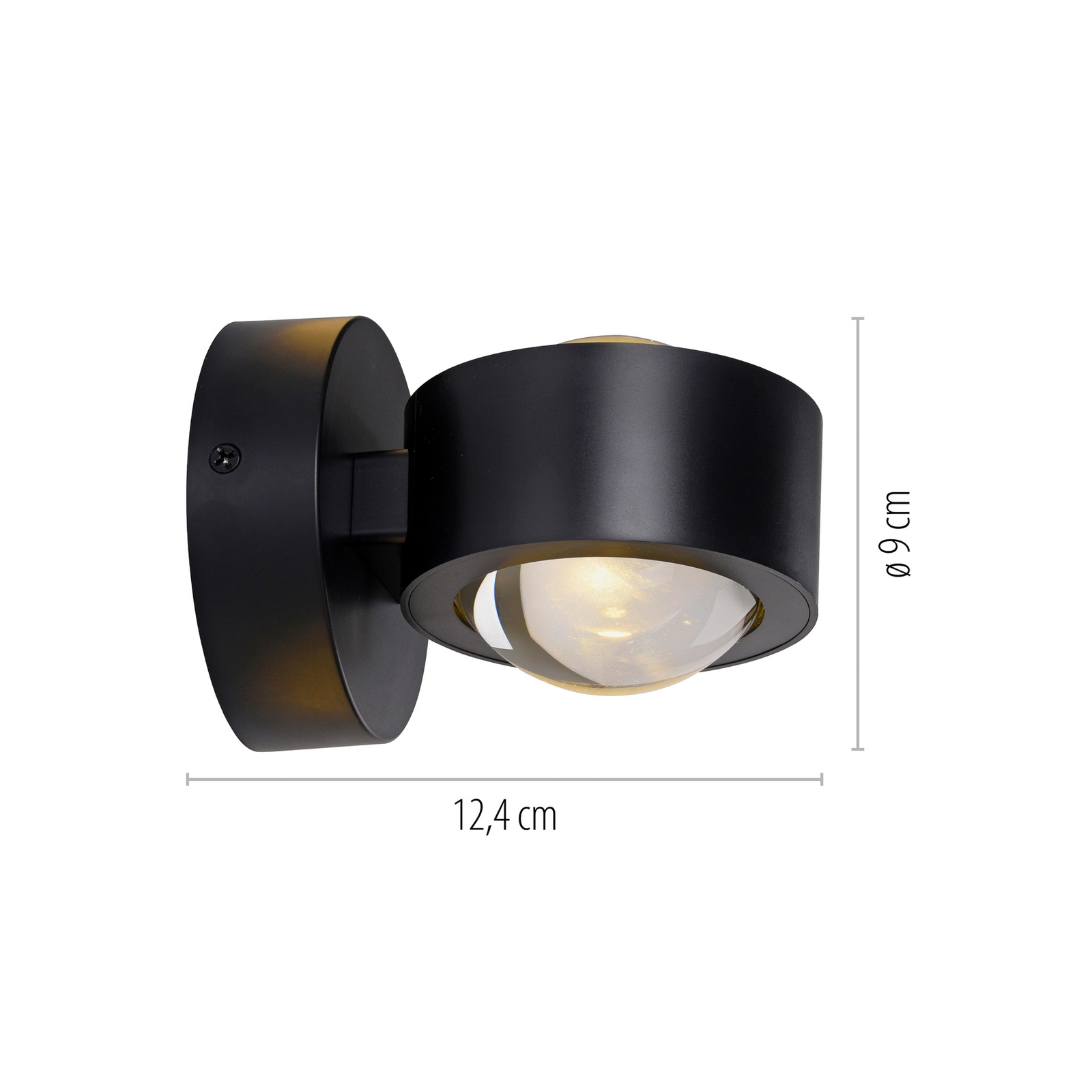 Schöner Wohnen LED wall lamp Chia, black, 3,000 K, up/down Schöner Wohnen LED wall lamp Chia, black, 3,000 K, up/down