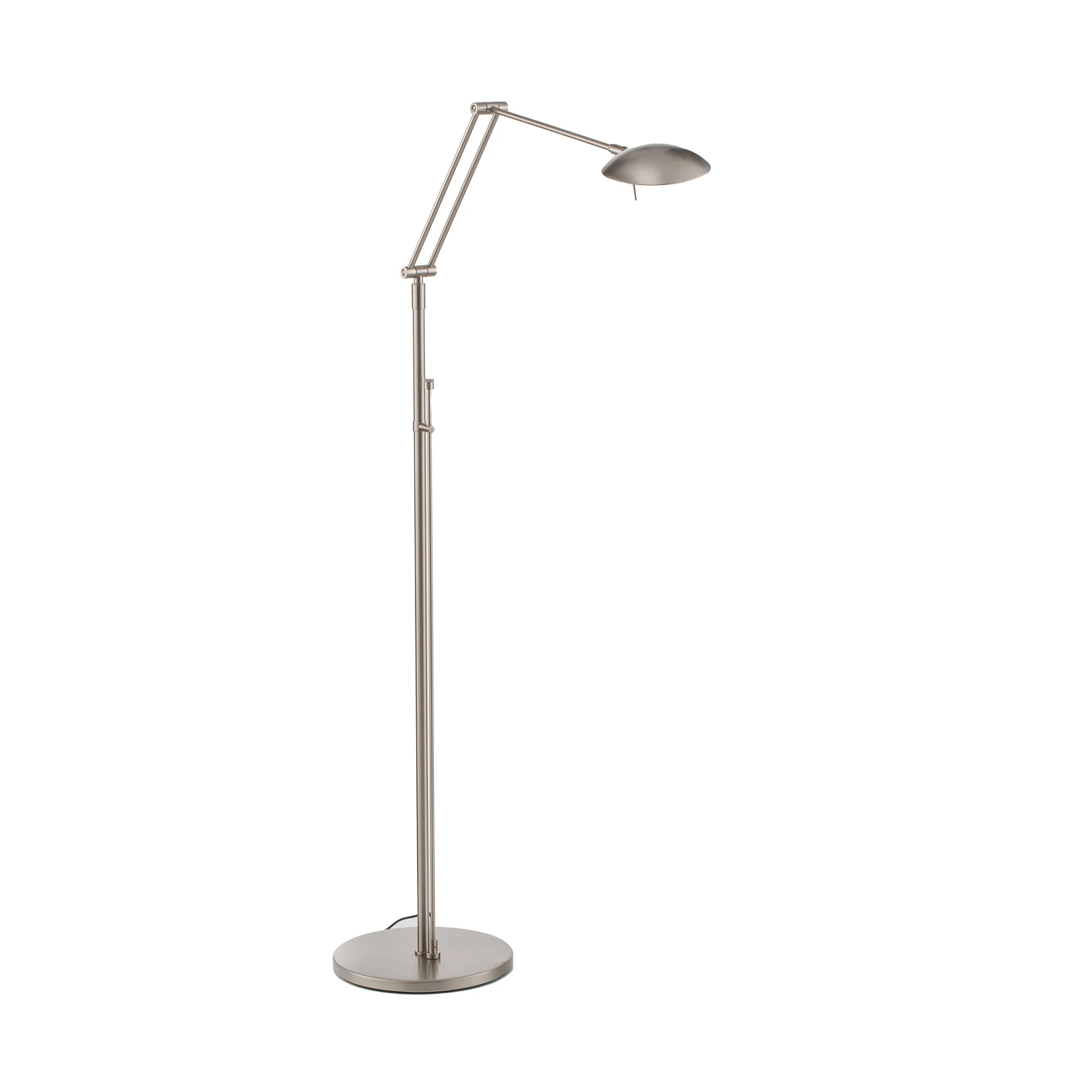 Candeeiro de pé LED Carl, cor níquel, ajustável, regulável