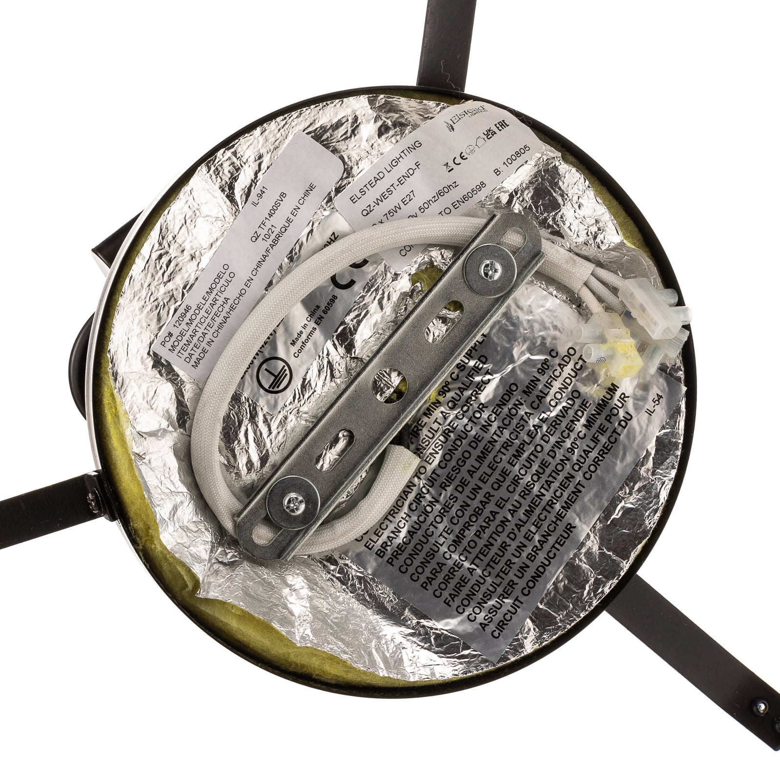 Plafón West End, bronce/multicolor, Ø 42 cm, cristal - Elstead