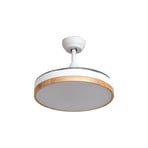 Ventilateur de plafond LED Oras, blanc, courant continu, silencieux, Ø 107 cm -