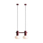 Viseća lampa Flo, crvena, 2 žarulje, staklo - Aldex
