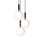 Miira 3 Chandelier Large Rock Grey/Opal White - Nuura