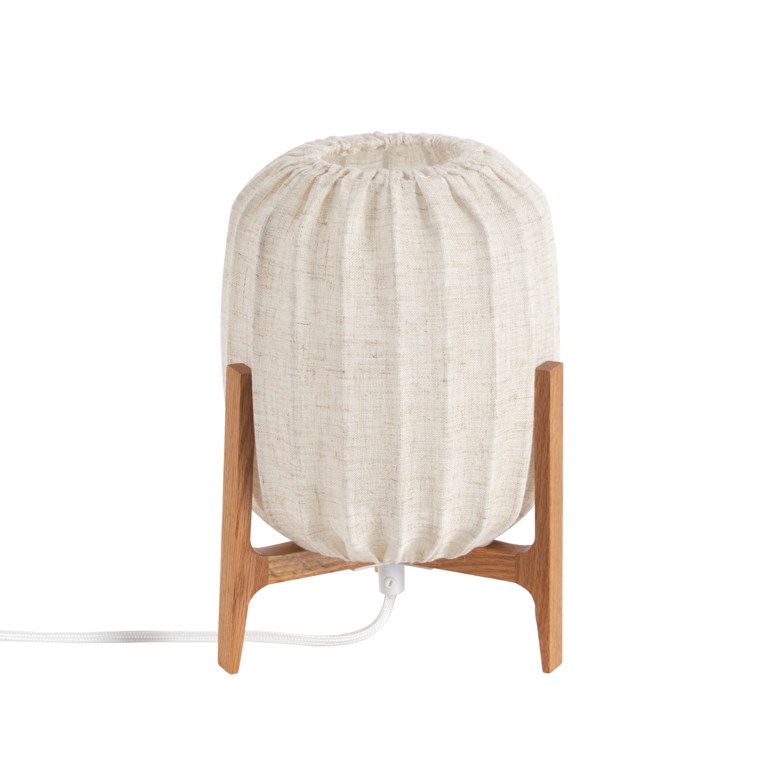 Prisma bordlampe, eik/beige, 24 cm, tre – Watt &amp; Veke