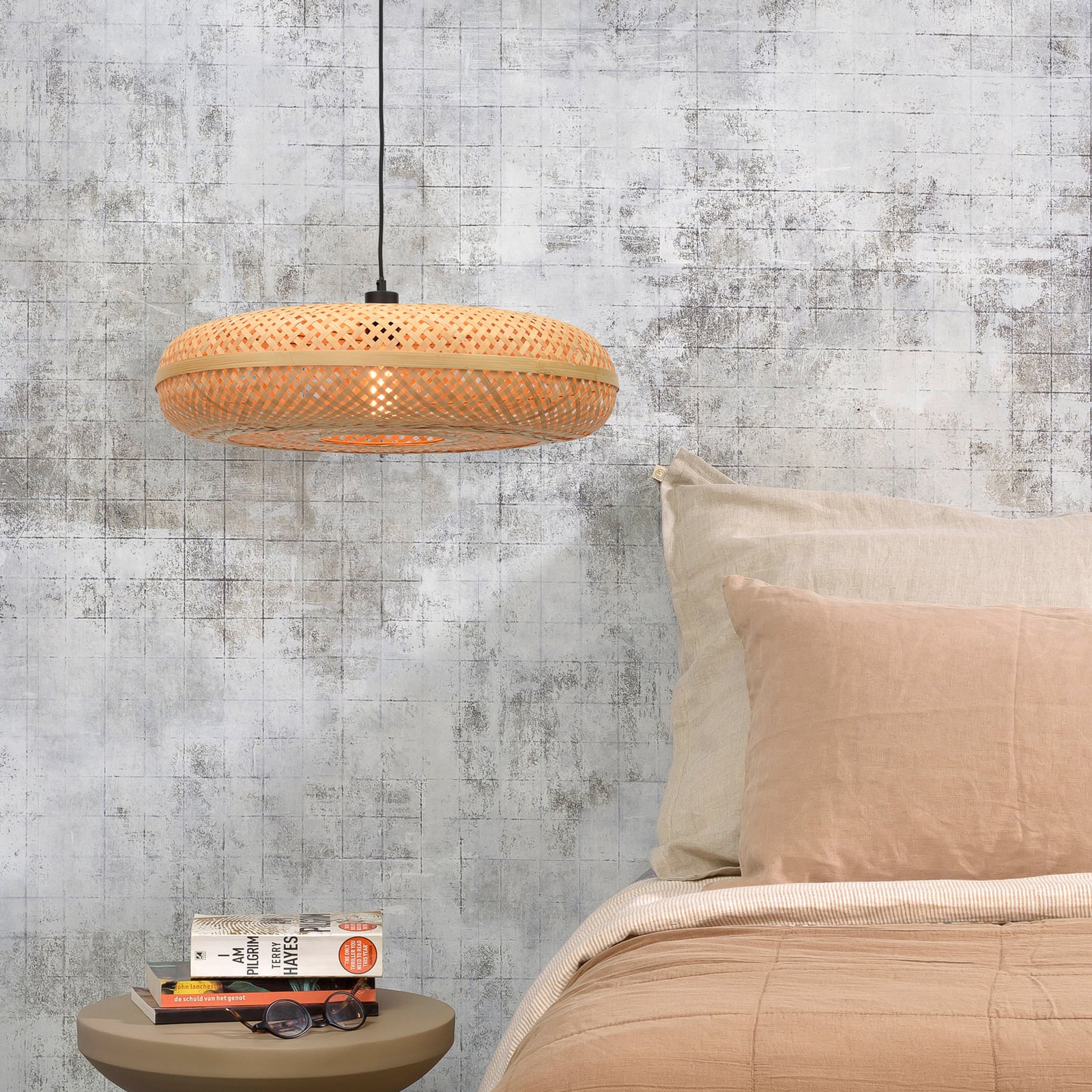 GOOD & MOJO Candeeiro suspenso Palawan, natural, Ø 60 cm, bambu, E27 GOOD & MOJO Candeeiro suspenso Palawan, natural, Ø 60 cm, bambu, E27