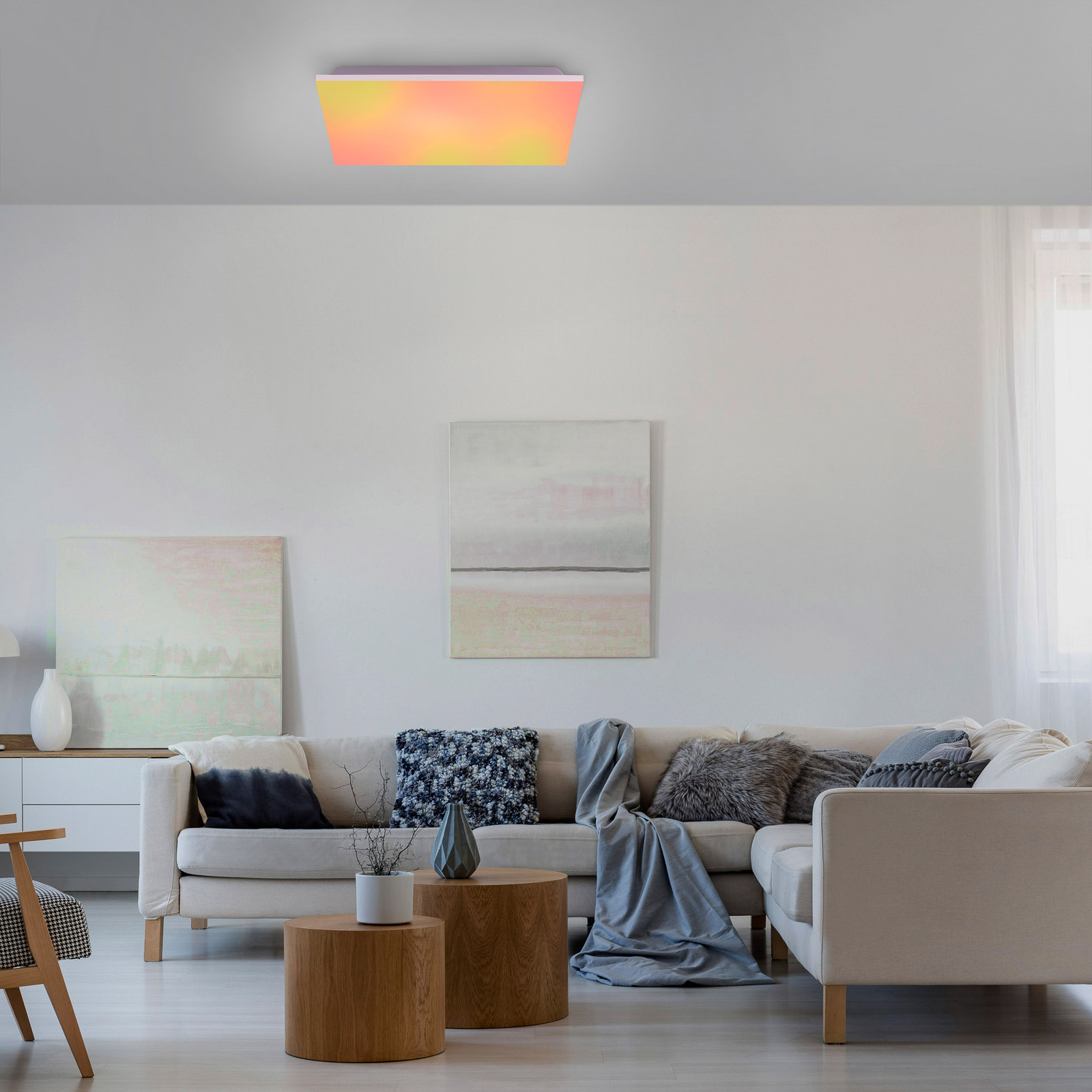 Φωτιστικό οροφής LED Yukon 45x45cm, RGB/CCT