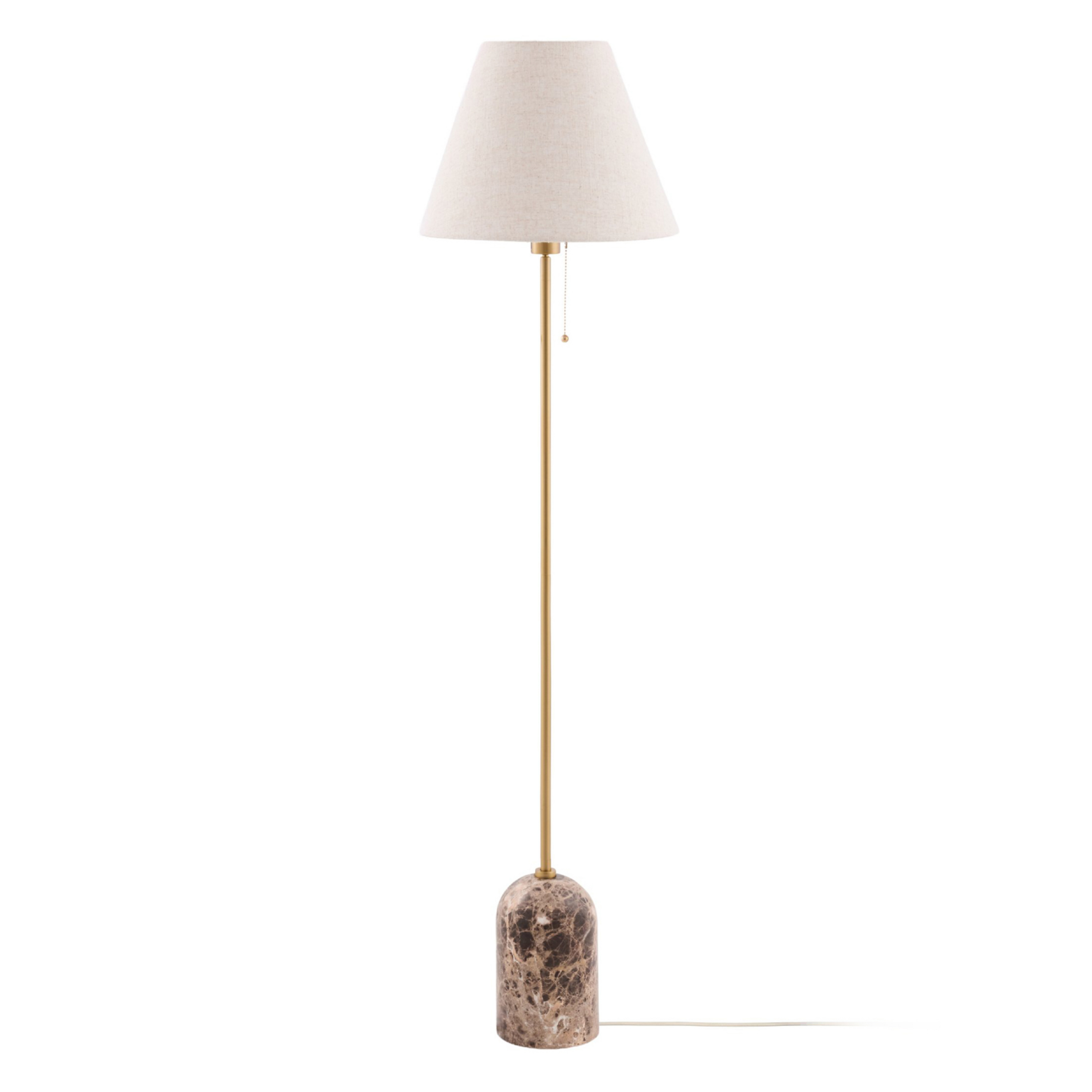 Lampadaire Gino, pied en marbre, beige, 145 cm - Globen Lighting