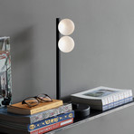 IDEAL LUX Binomio asztali lámpa, fekete, magasság 38 cm, fém