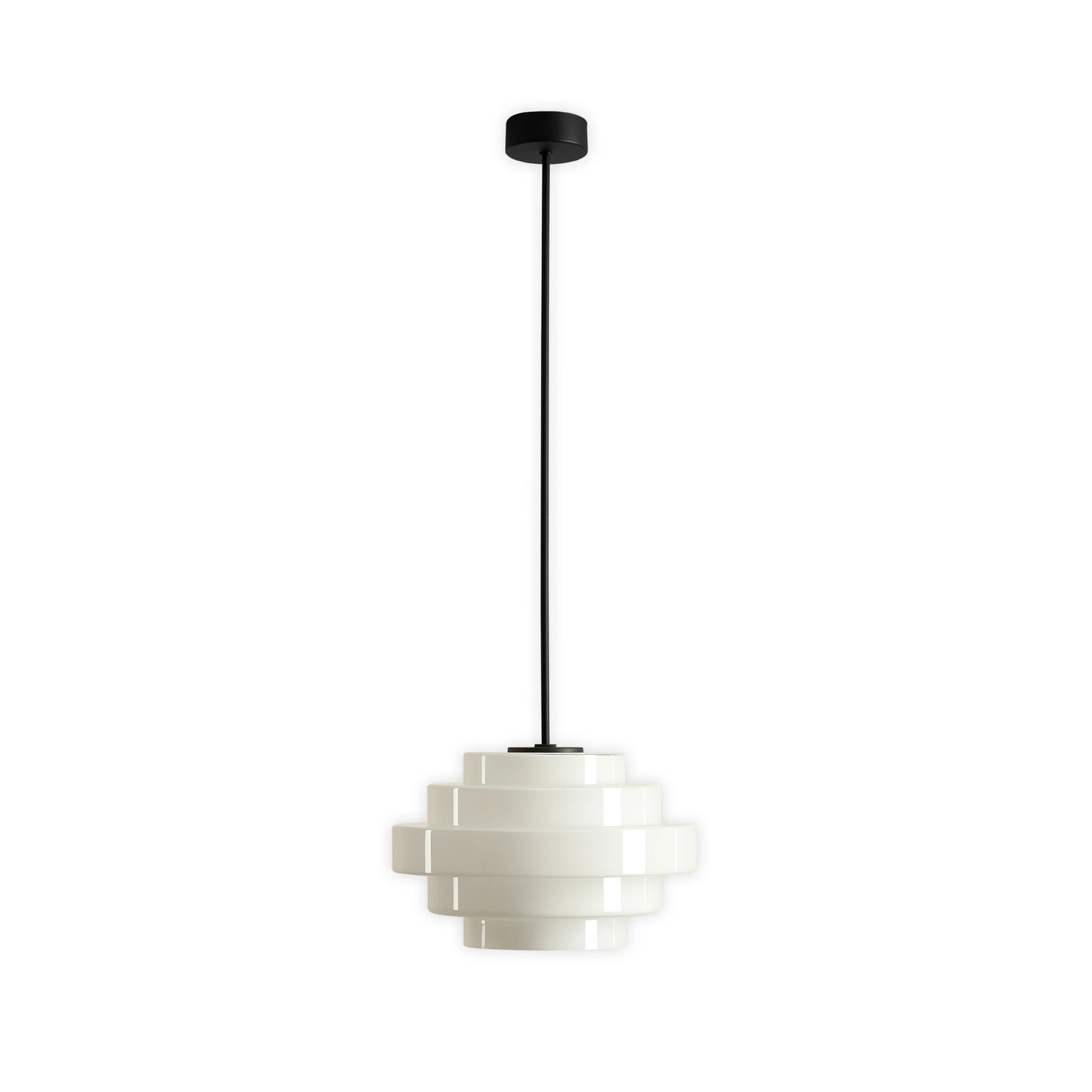 Candeeiro suspenso Filo, branco, Ø 28 cm, vidro