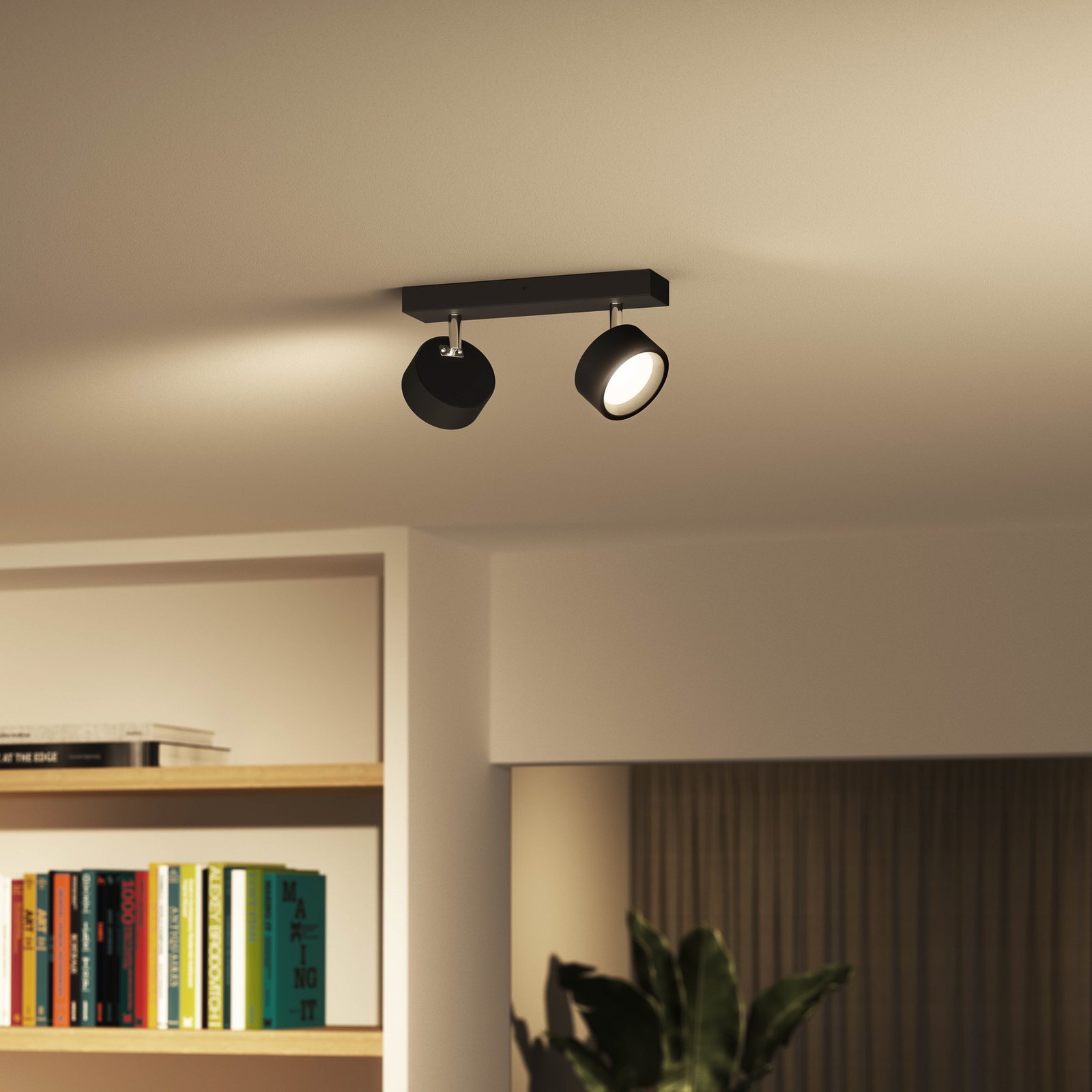Philips Bracia LED stropni reflektor z dvema svetilkama, črn