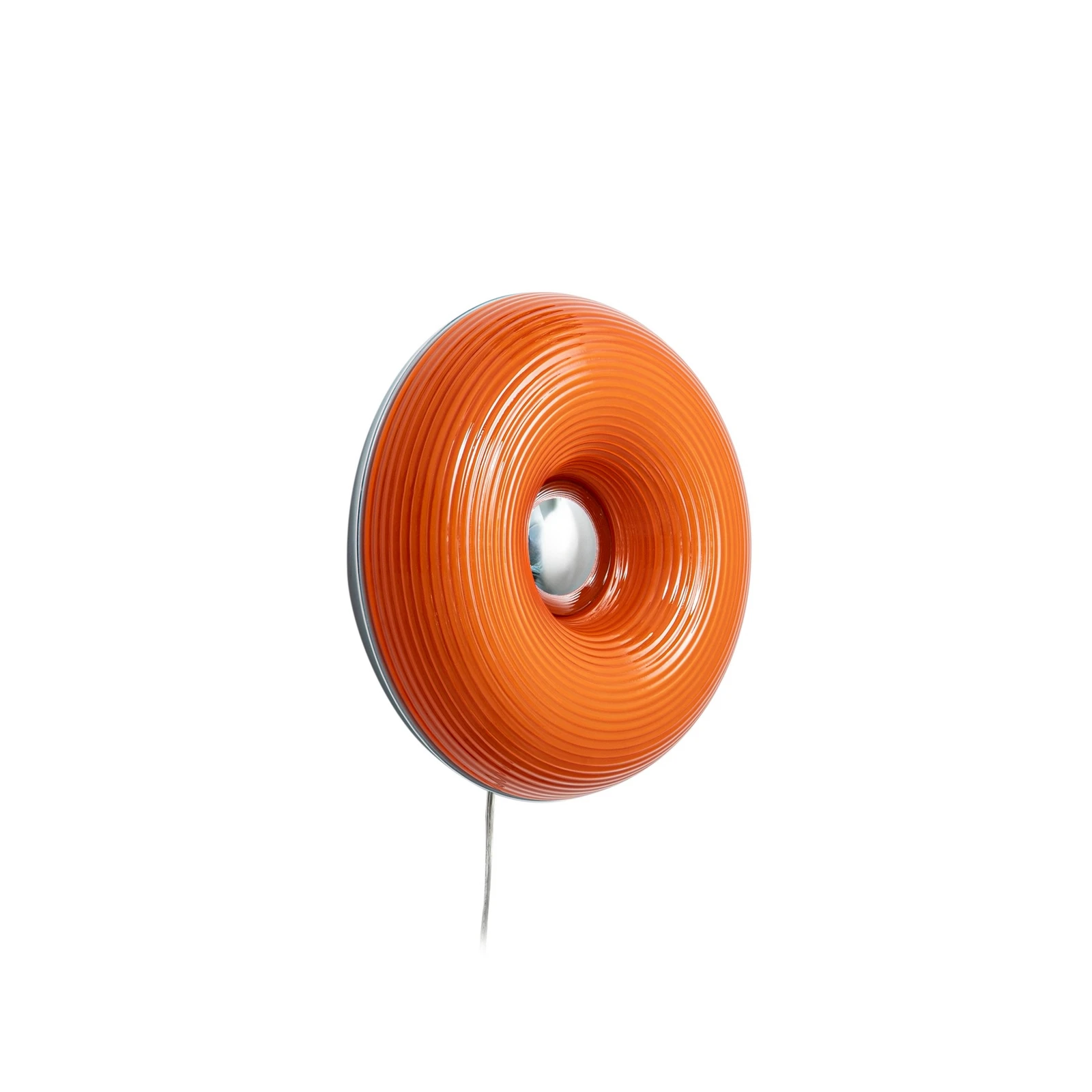 Lampe de table/applique murale LED Lindby Fjora, orange/chrome, Ø30cm, à