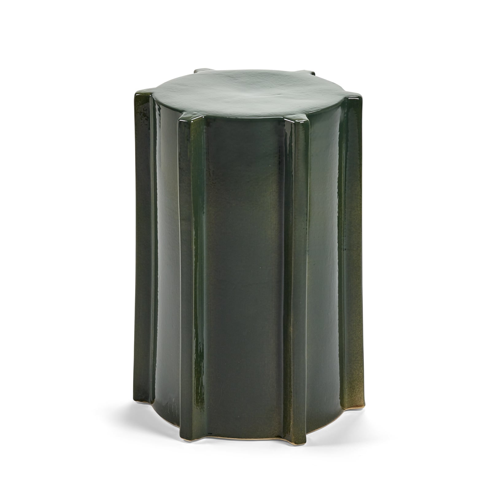 03 DARK GREEN PAWN sidebord, grøn, keramik, højde 44,5 cm – Serax