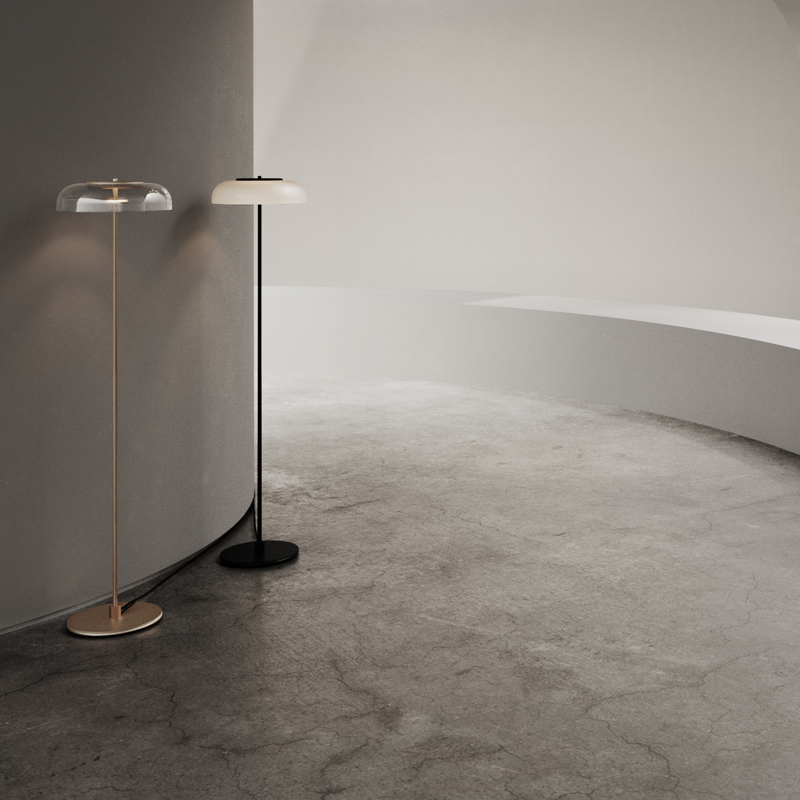 Nuura LED stojací lampa Blossi, výška 120 cm, černá/opálová