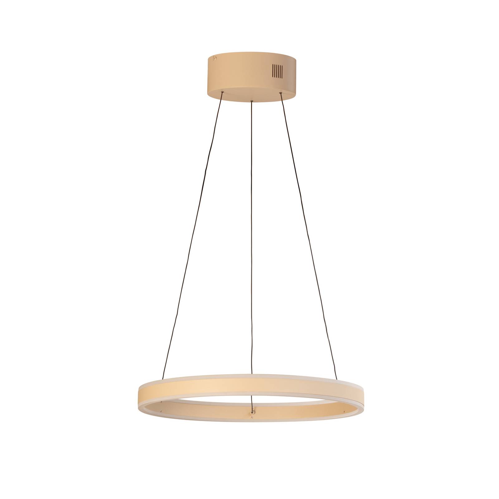 LED-Hängelampe Silvio, Ø 50 cm, sandfarben, Metall, CCT, günstig online kaufen