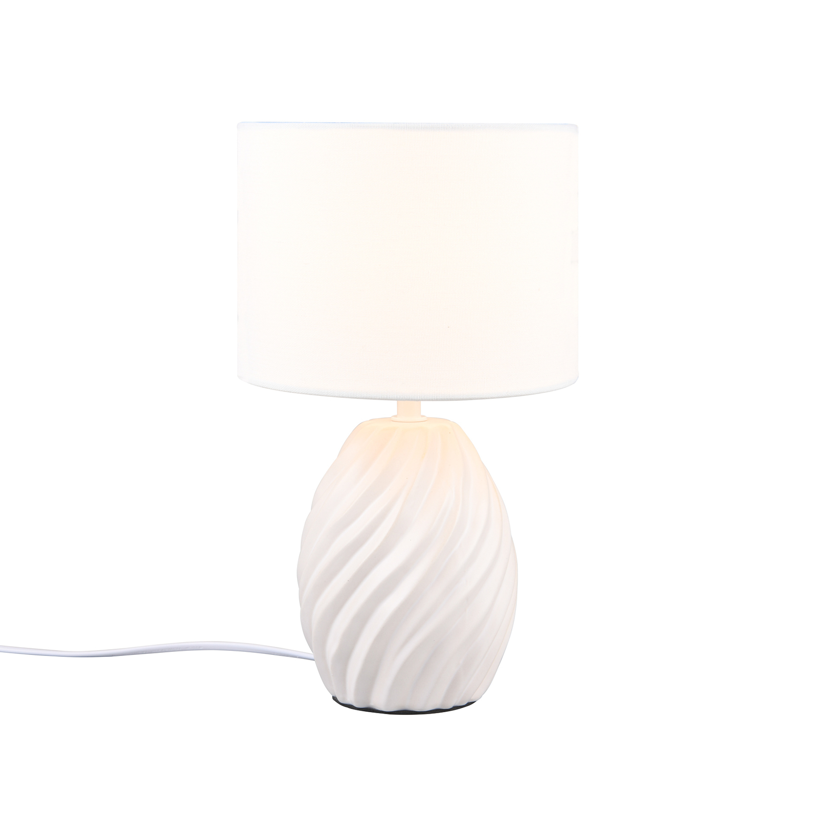 Melva bordlampe, matt hvit, Ø 18 cm, keramikk, E14