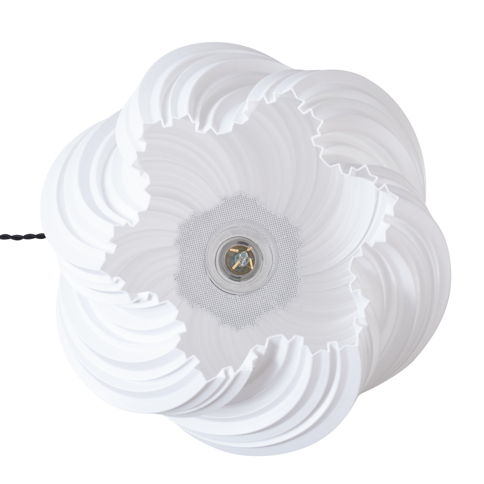 Lindby tafellamp Nuvia, hoogte 39,1 cm, wit, gedraaid