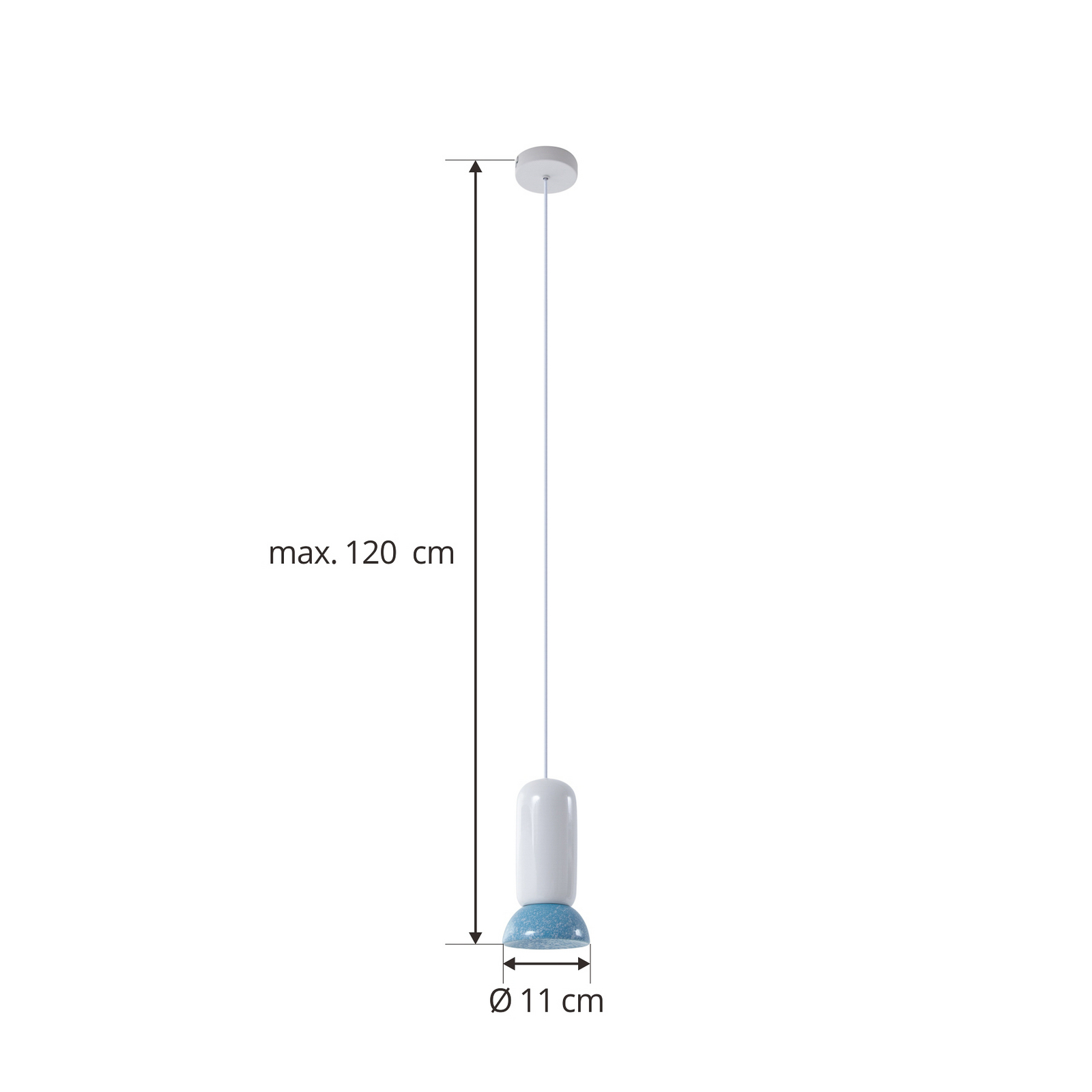 Lindby Hängeleuchte Kerimi, Keramik, creme/blau, 1-flammig Lindby Hängeleuchte Kerimi, Keramik, creme/blau, 1-flammig