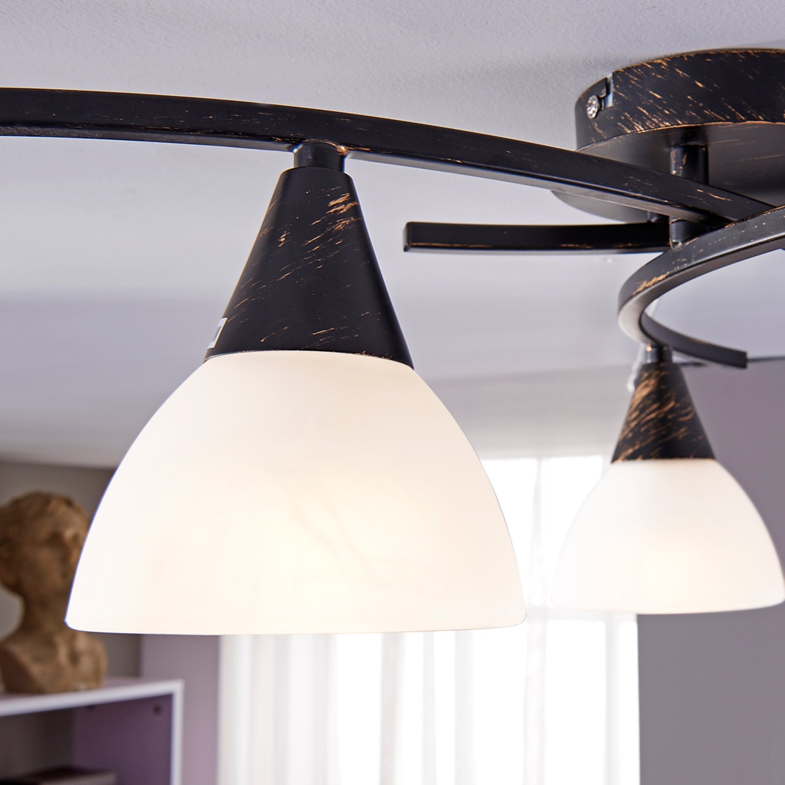 Della 3 Plafondlamp Black/Opal - Lindby