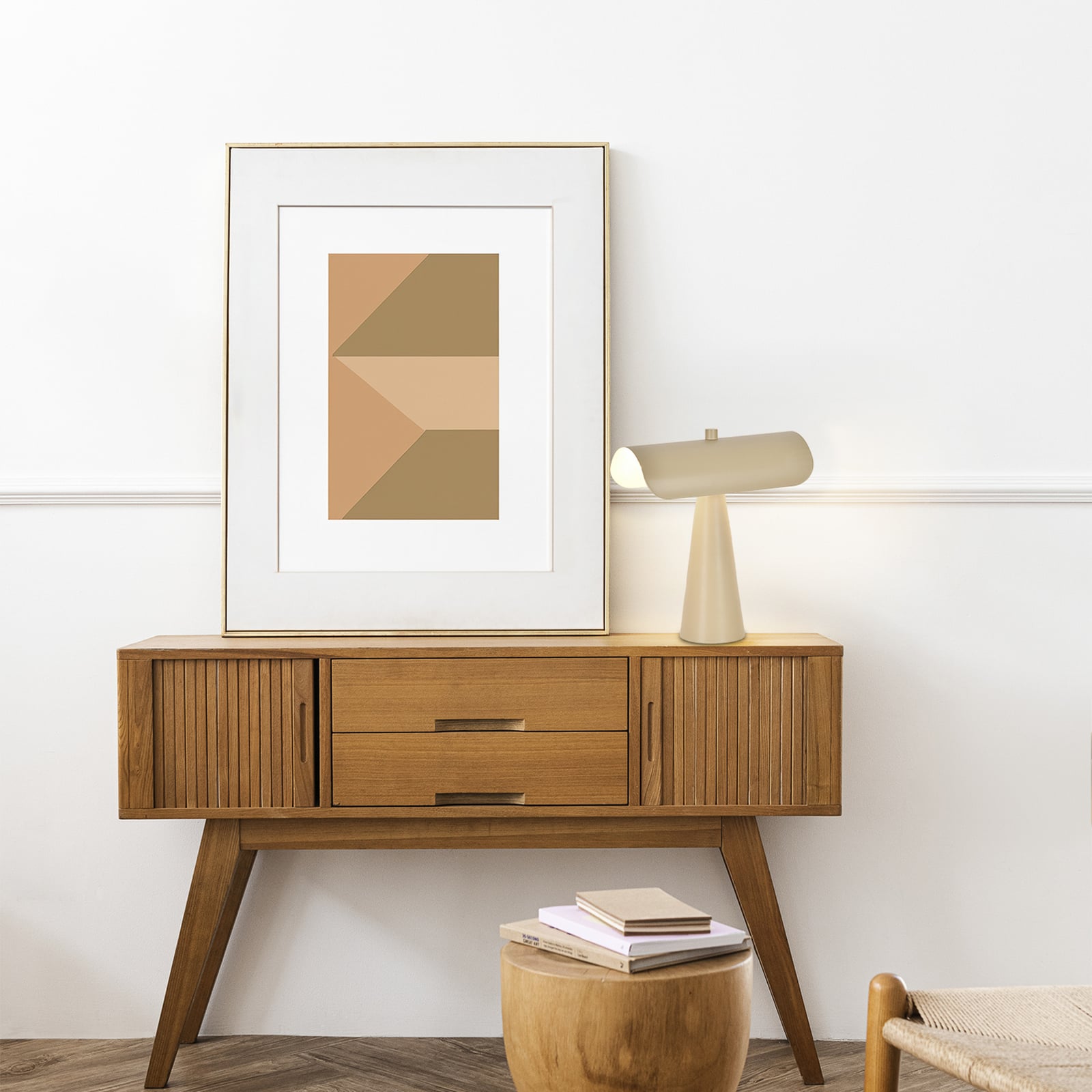 Lampada da tavolo Billie, color avorio opaco, altezza 30 cm - COREP SAS