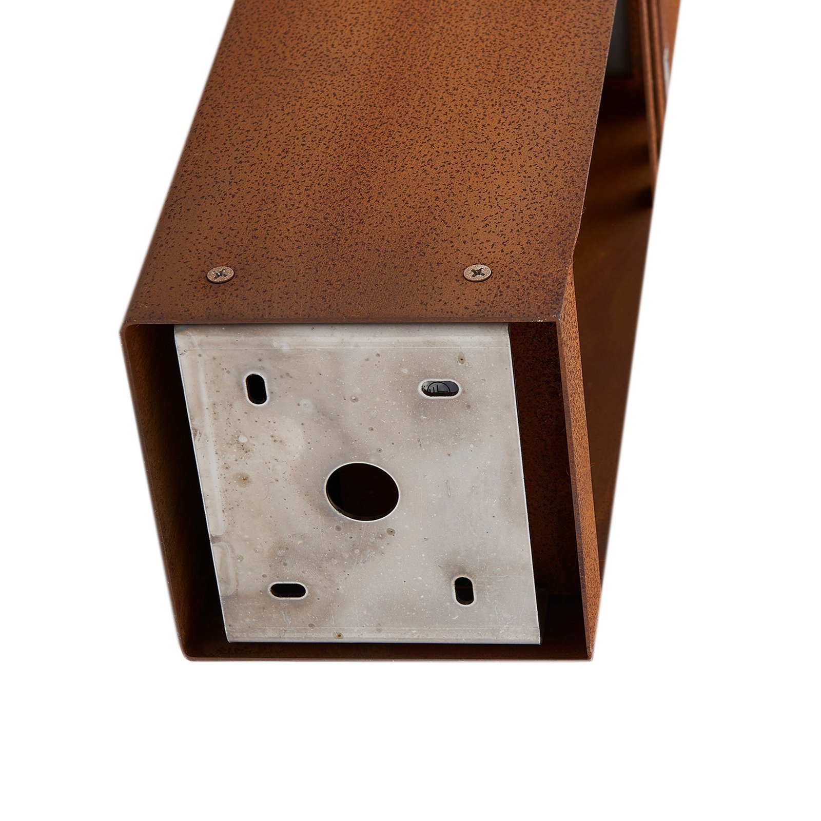 Lucande LED pedestal light Oxido, rust-coloured, corten steel