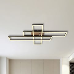 LED laevalgusti Dakari, pikkus 80 cm, must/puit, 3-valgusti.