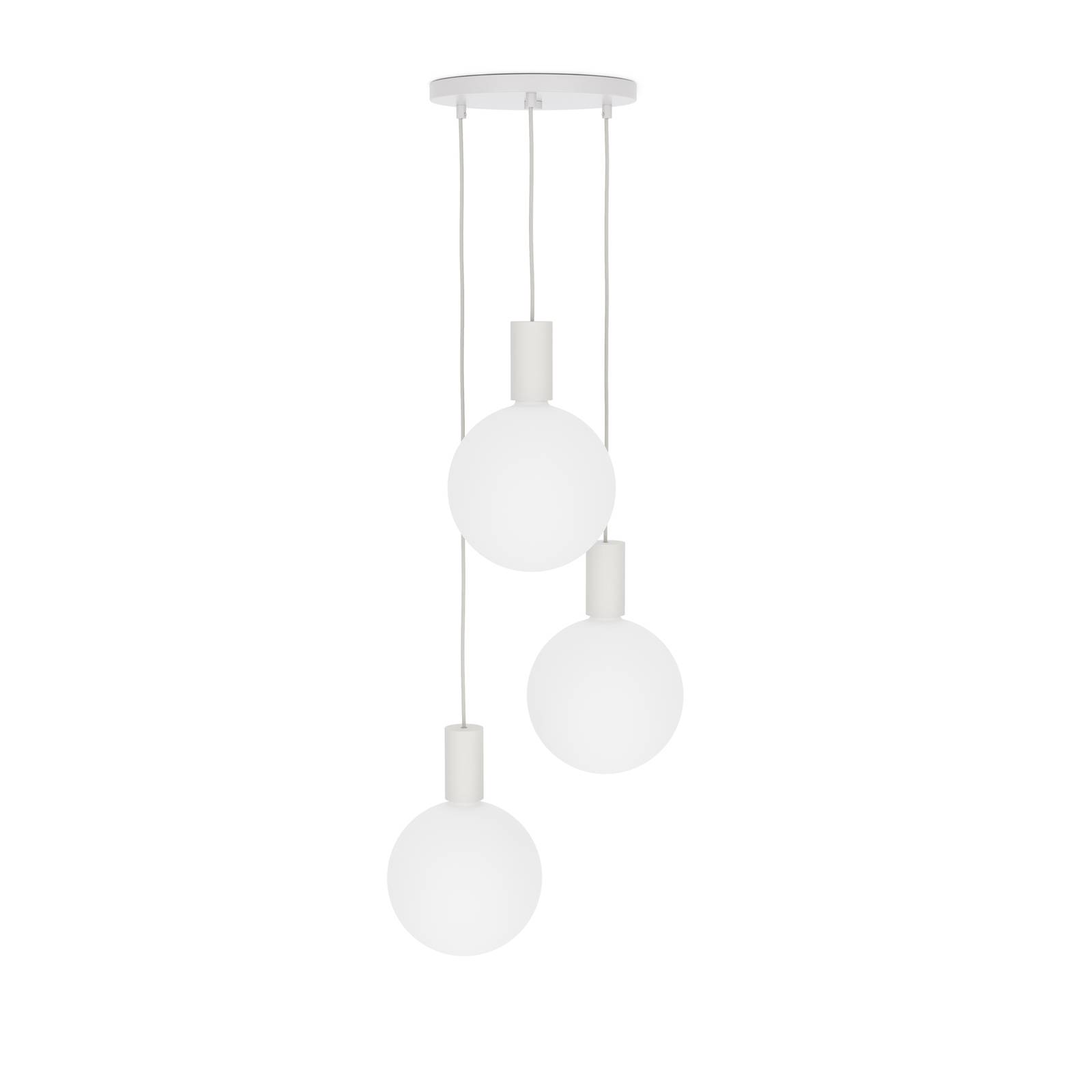 Lampa wisząca Tala Triple Pendant okrągła, E27 opal, biały/biały