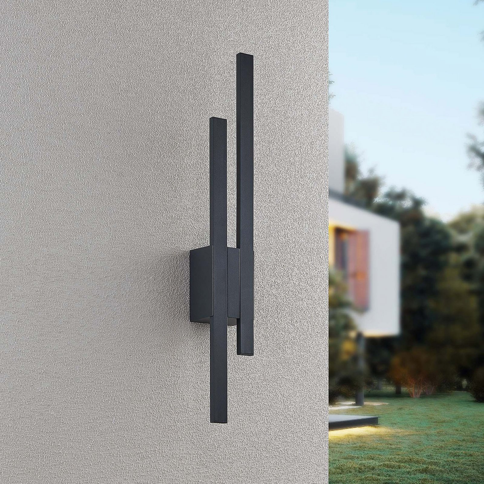 LED āra sienas lampa TAWA, antracīta krāsā, 62 cm metāla, 2 spīdes. IP54 LED āra sienas lampa TAWA, antracīta krāsā, 62 cm metāla, 2 spīdes. IP54
