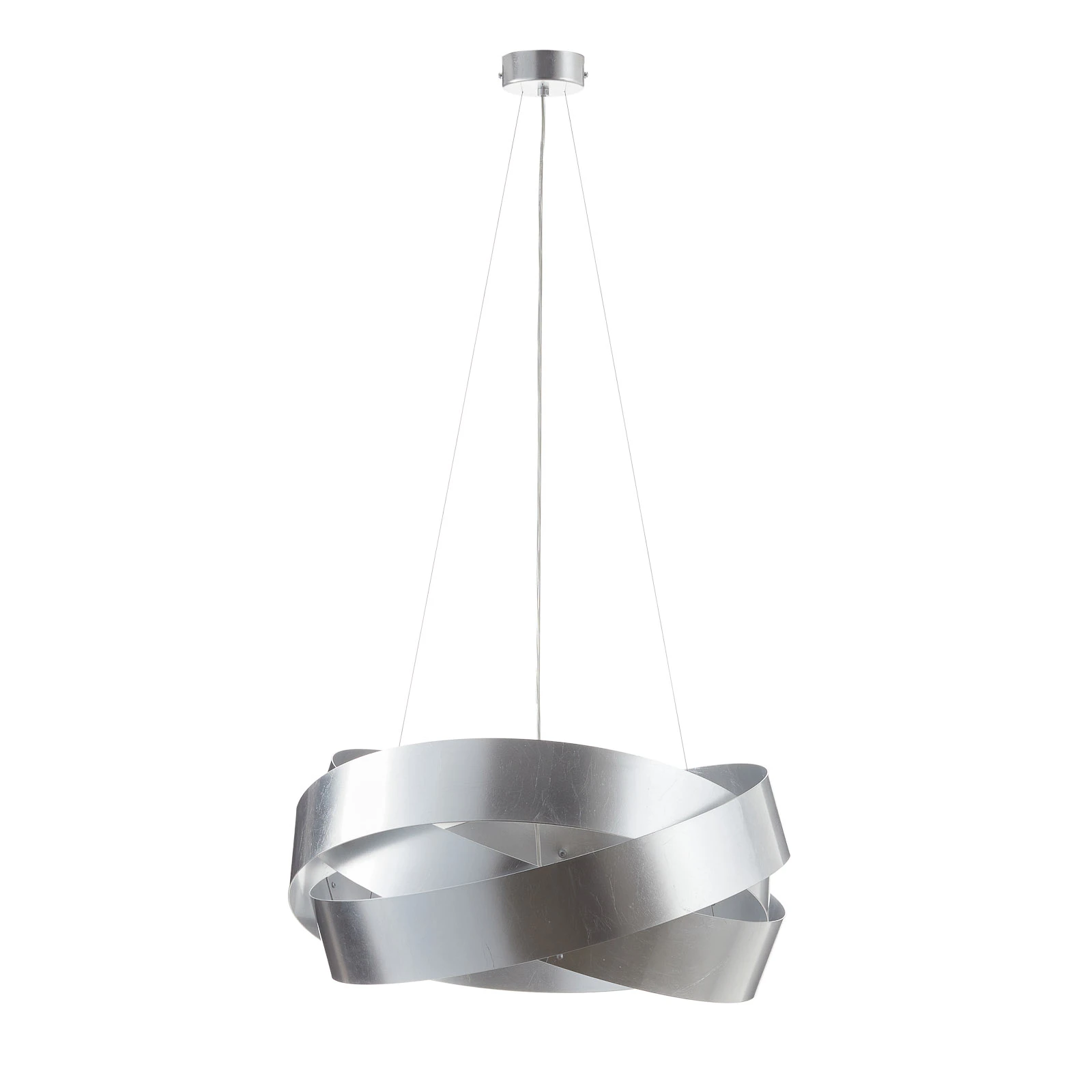 Lampada a sospensione Pura con foglia d'argento, 60 cm, 3x E27