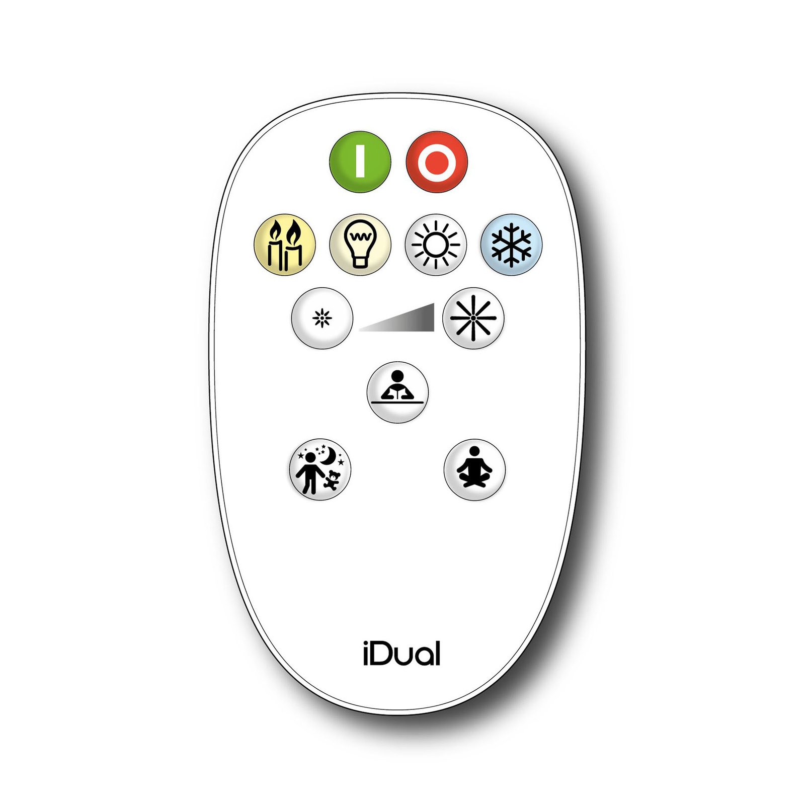 iDual Whites Flat remote control, plastic, W: 5.6 cm, H: 9.3 cm