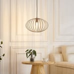 Lindby Maivi pendant light, cream, 40 cm, iron, cage