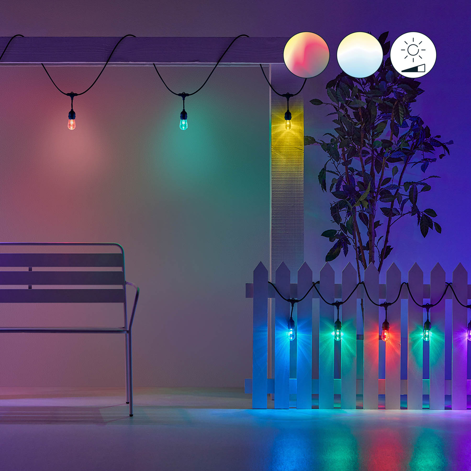 WiZ String Lights LED-Außenlichterkette, CCT, RGB