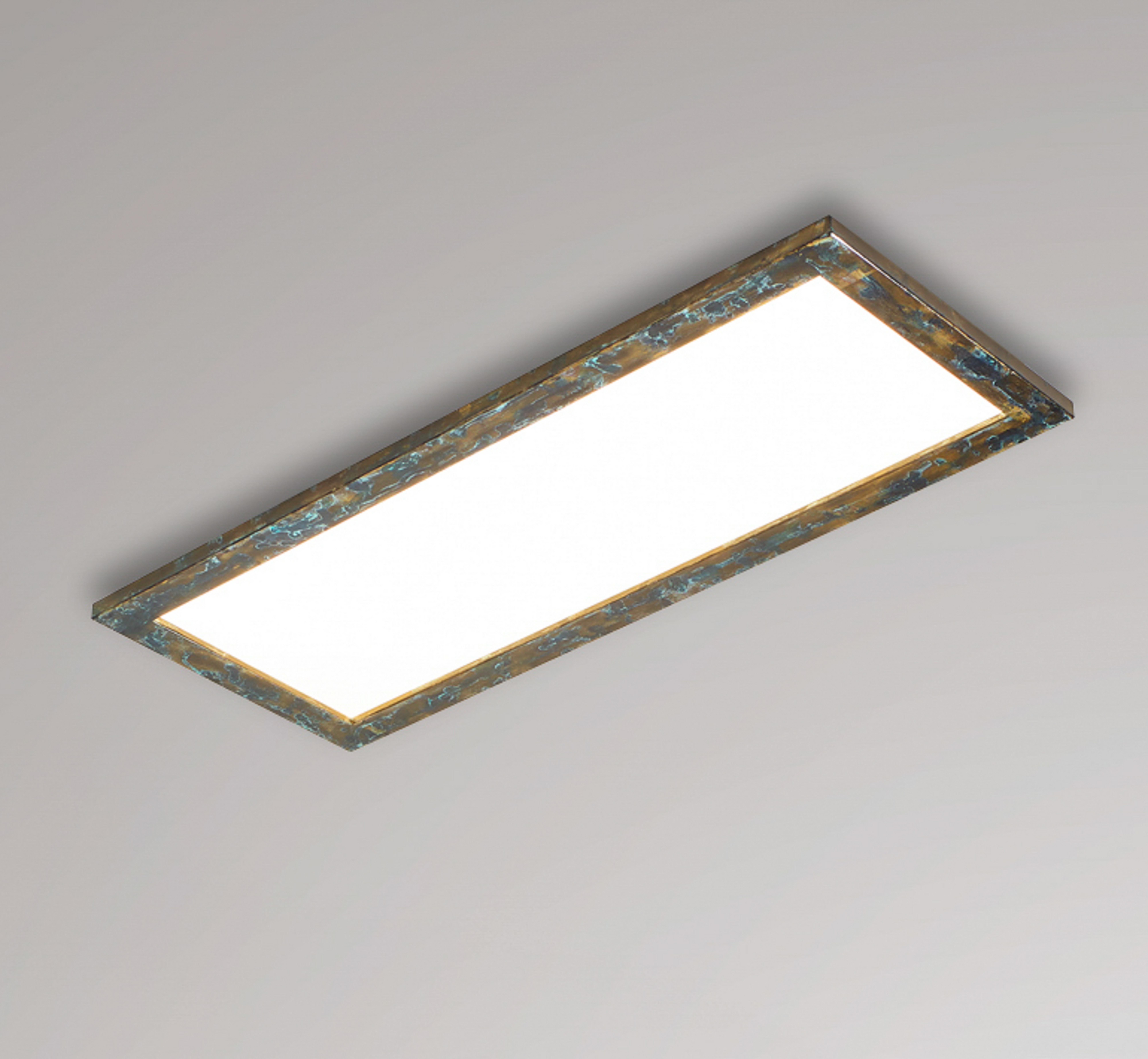 Quitani LED panel Aurinor, zlatno patiniran, 86 cm