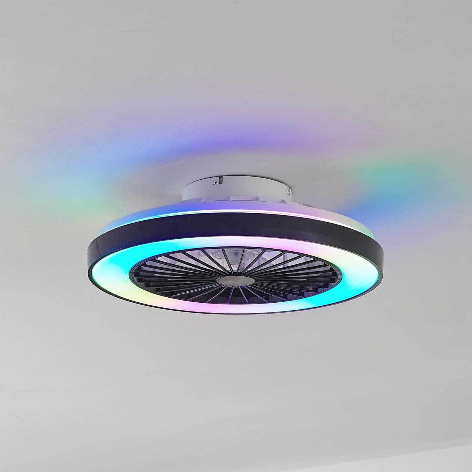 Teleo LED Takfläkt Svart Lindby - Vardagsrum - Modern - Plast | Produkter - Plafonder - Takfläktar | Lampspecialisterna