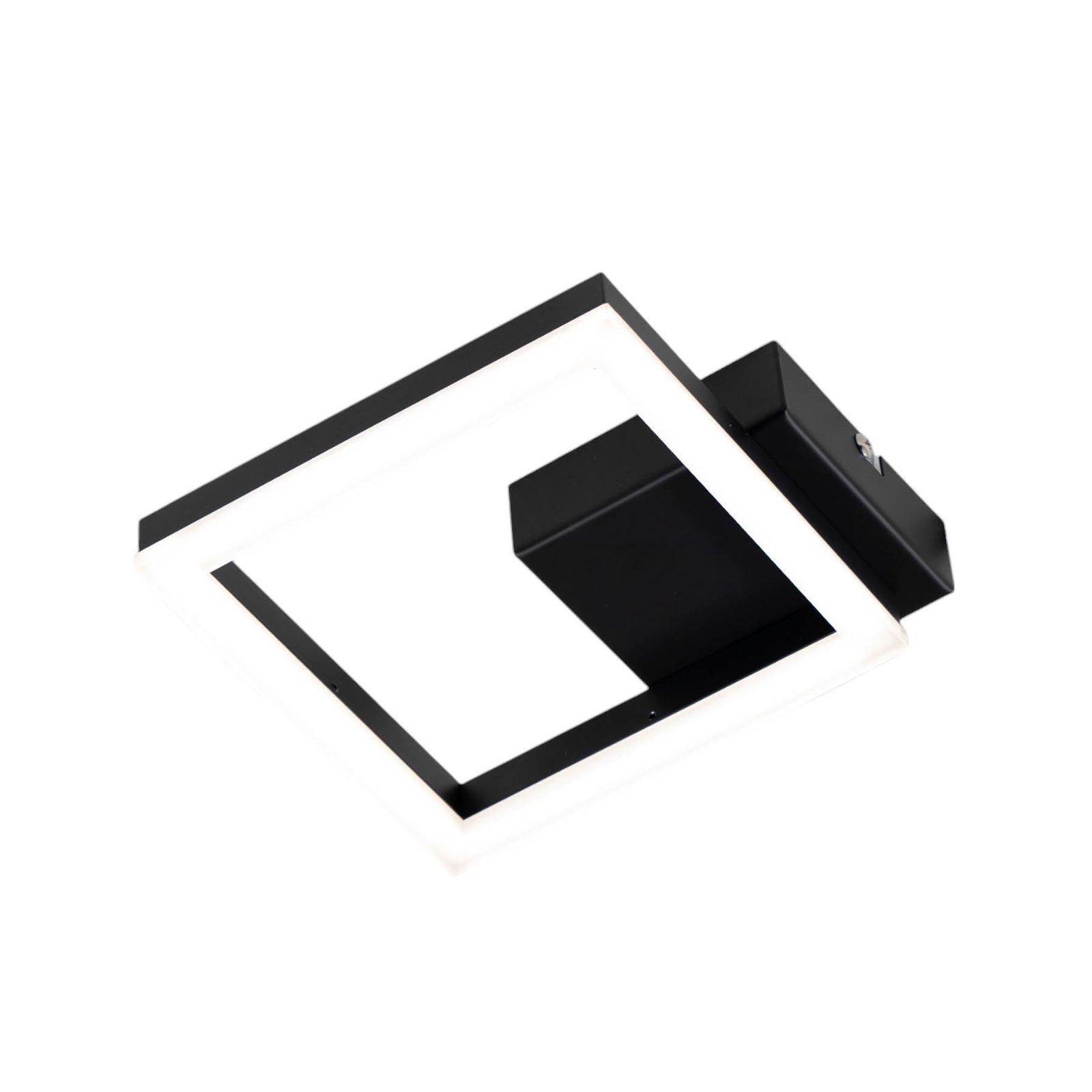 LED wall light Bard, black, 17 x 17 cm, metal, dimmable