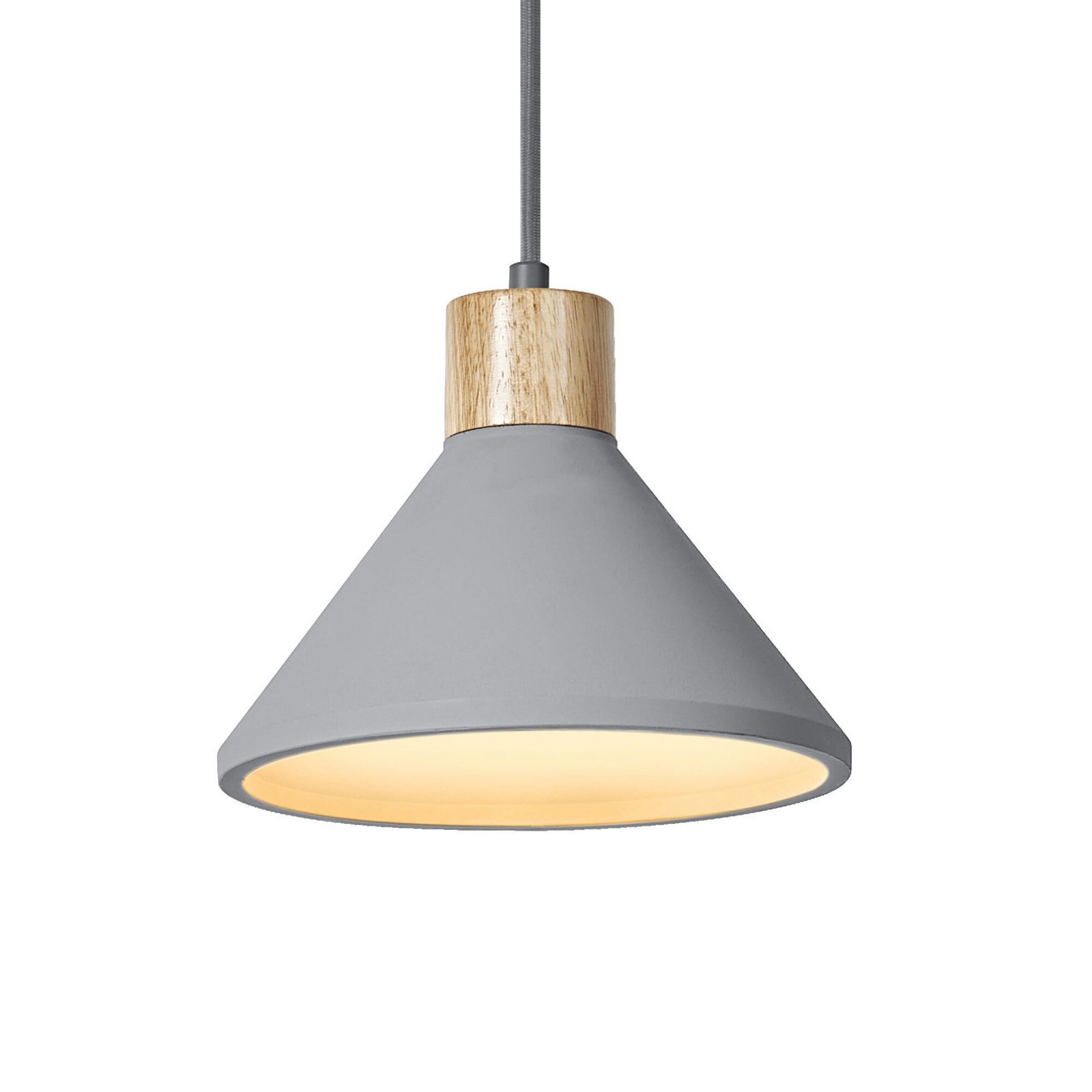 OSRAM Hängelampe CONCRETE WOOD, grau, Ø 22 cm, Beton, E27