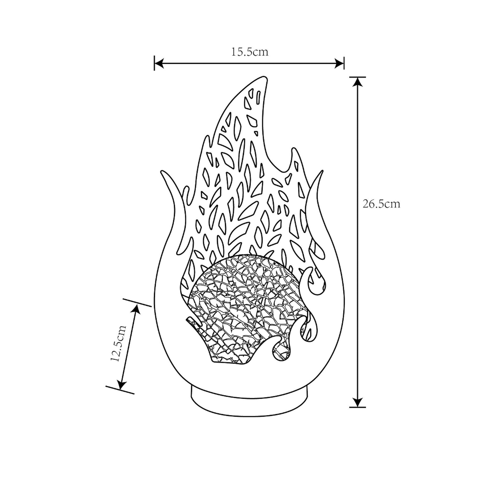 LED-bordlampe 36534, svart, gull, metall, glass