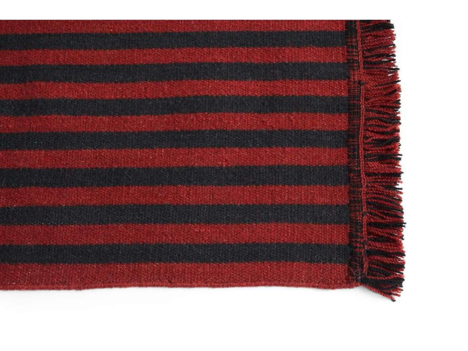 Stripes and Stripes Wool Rug 95x52 Cherry - HAY