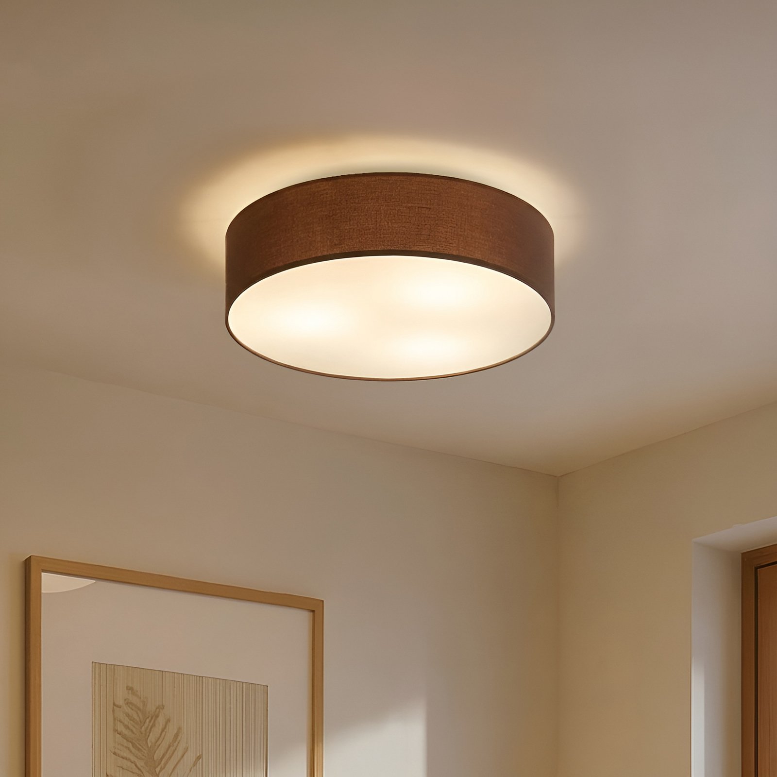 Sebatin Plafondlamp Ø50 Brown/White/Nickel - Lindby