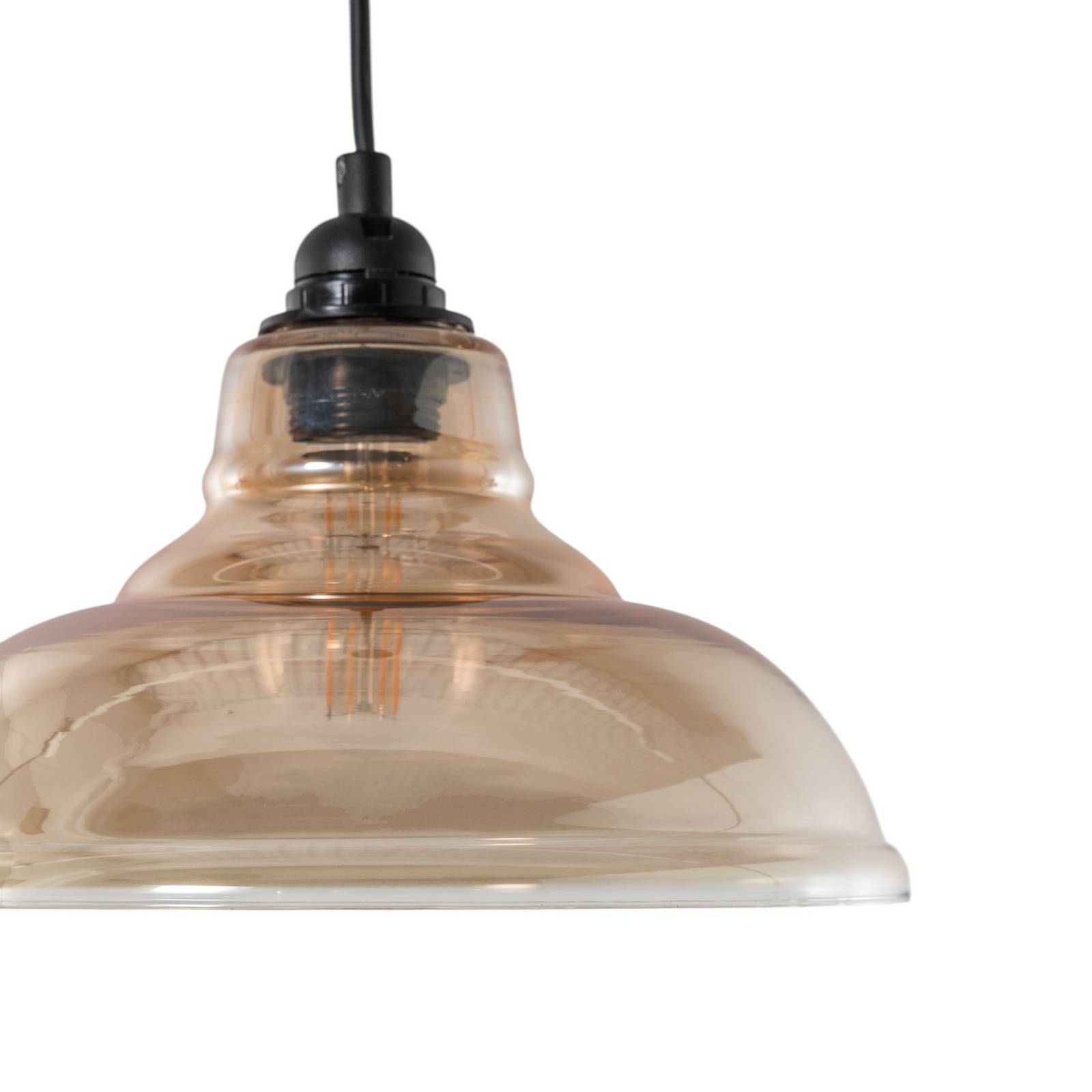 Żyrandol Dilberay 327-S 1-punktowa bursztyn/czarny szkło Ø 28 cm