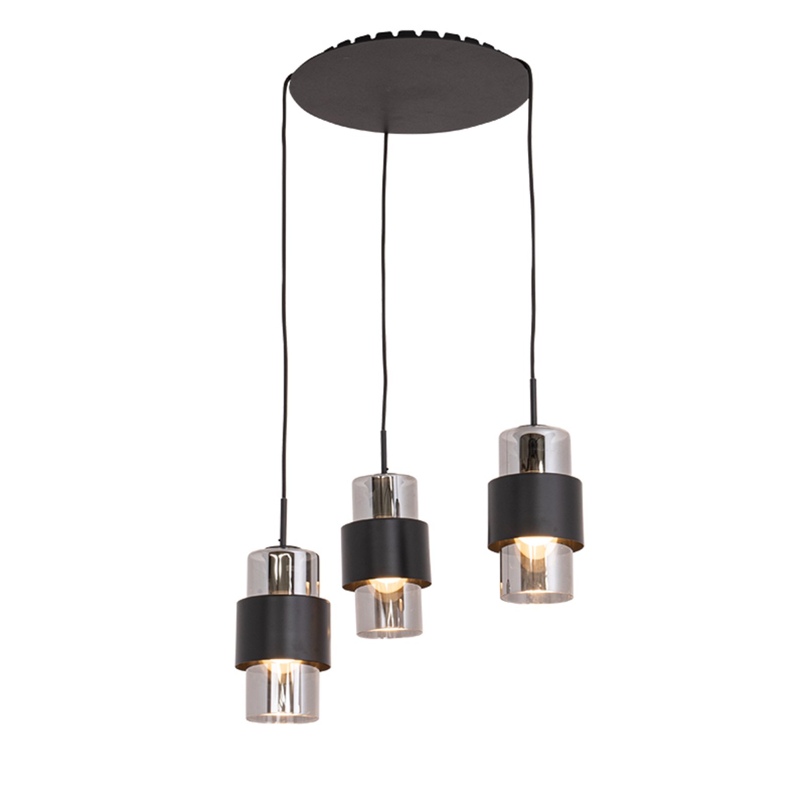 Hanglamp 22141 3-lamps Ø 45 cm zwart/chroom